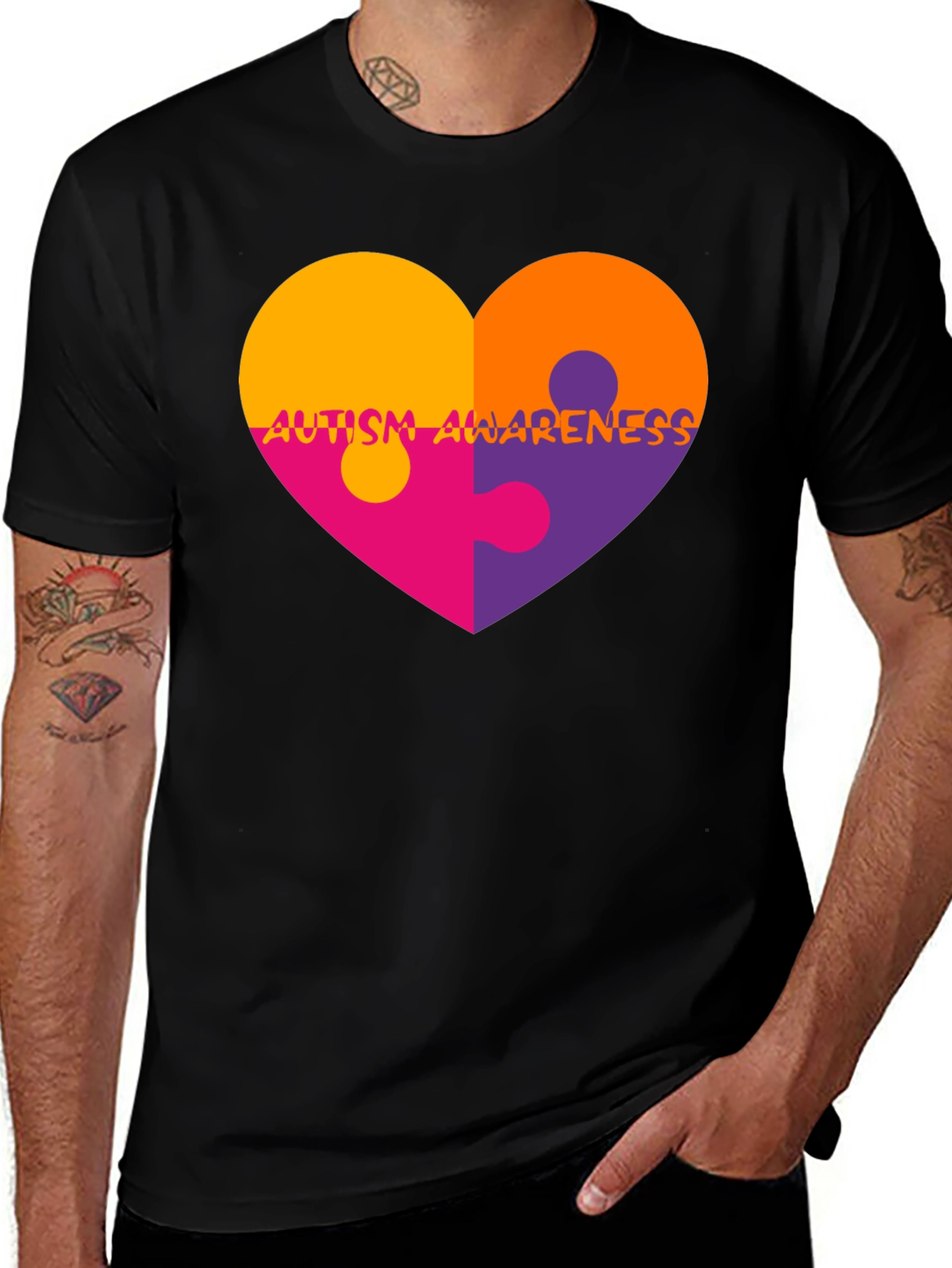 Autism Awareness Heart Puzzle T-Shirt