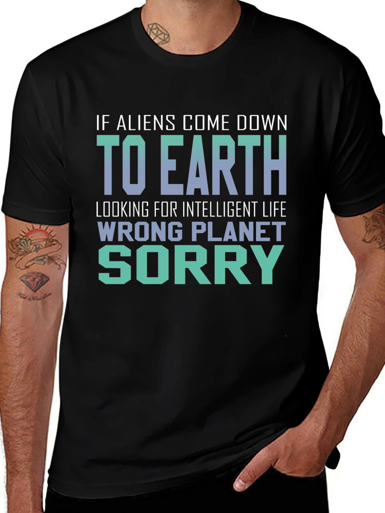 Variant 25 of Funny Alien Graphic T-Shirt - Wrong Planet Sorry