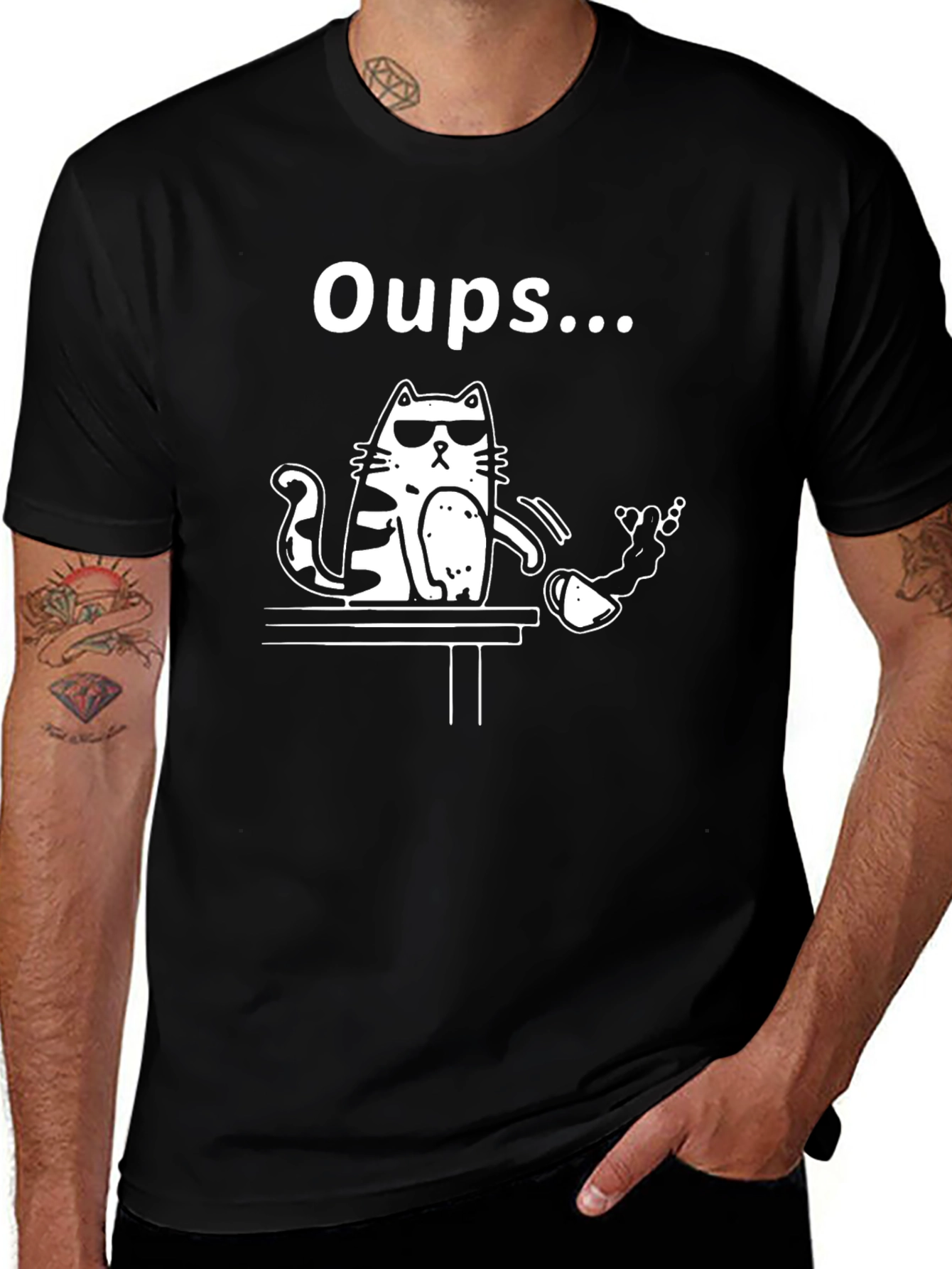 Variant 22 of Oops Cat T-Shirt - Funny Graphic Tee for Cat Lovers