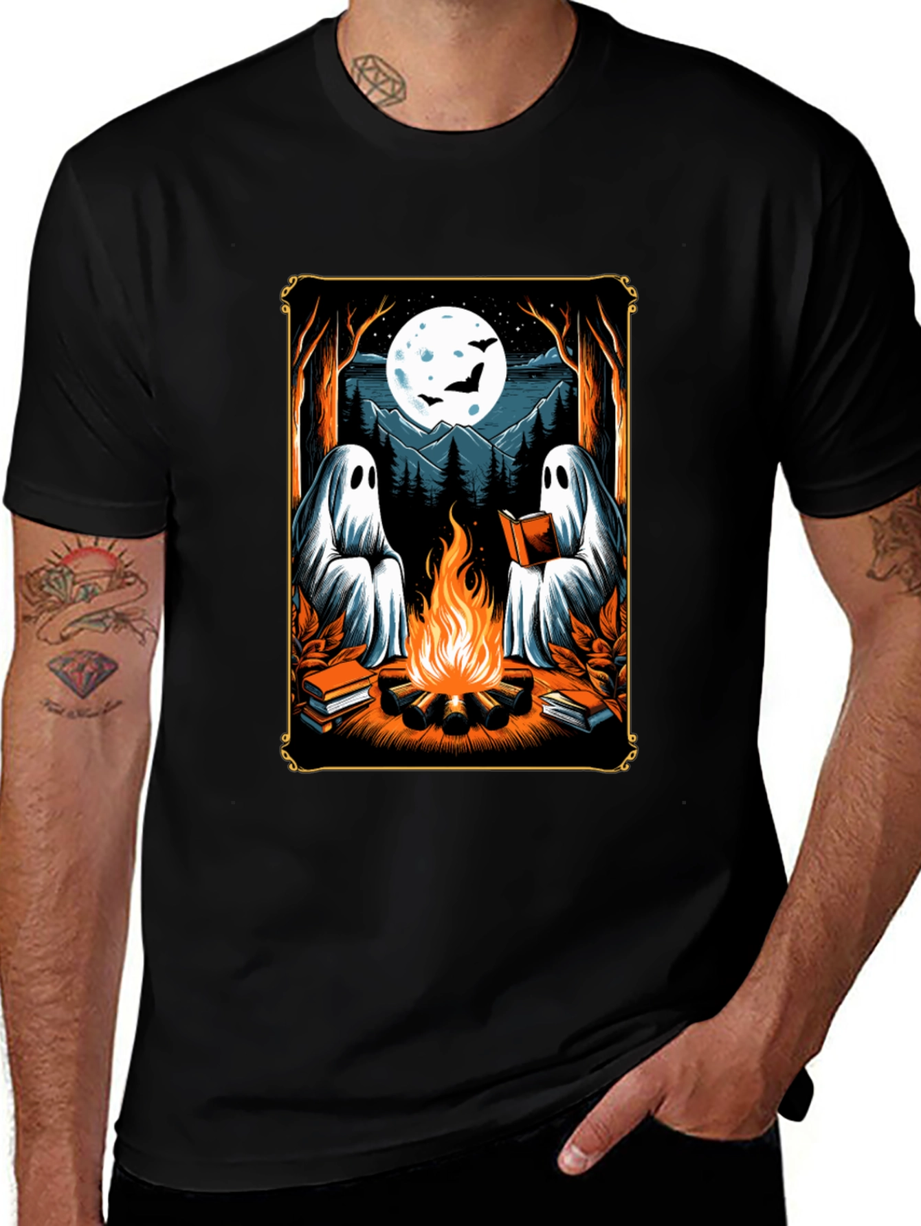 Variant 29 of Ghost Campfire Reading T-Shirt