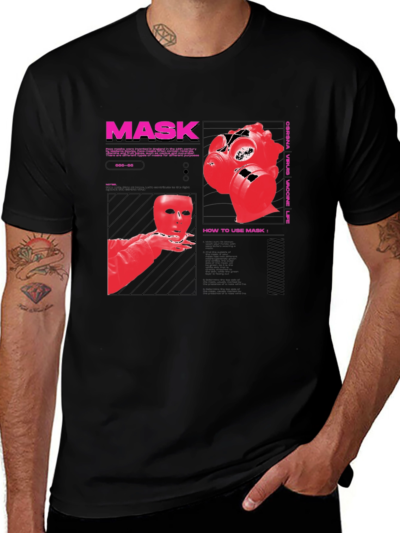 Variant 24 of Graphic Mask T-Shirt - Stylish & Trendy Design