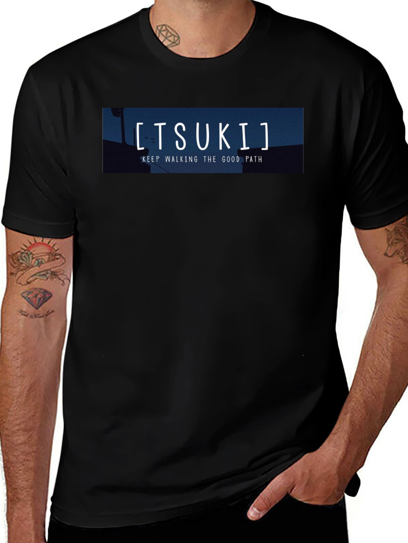 Tsuki Good Path Black Graphic Tee