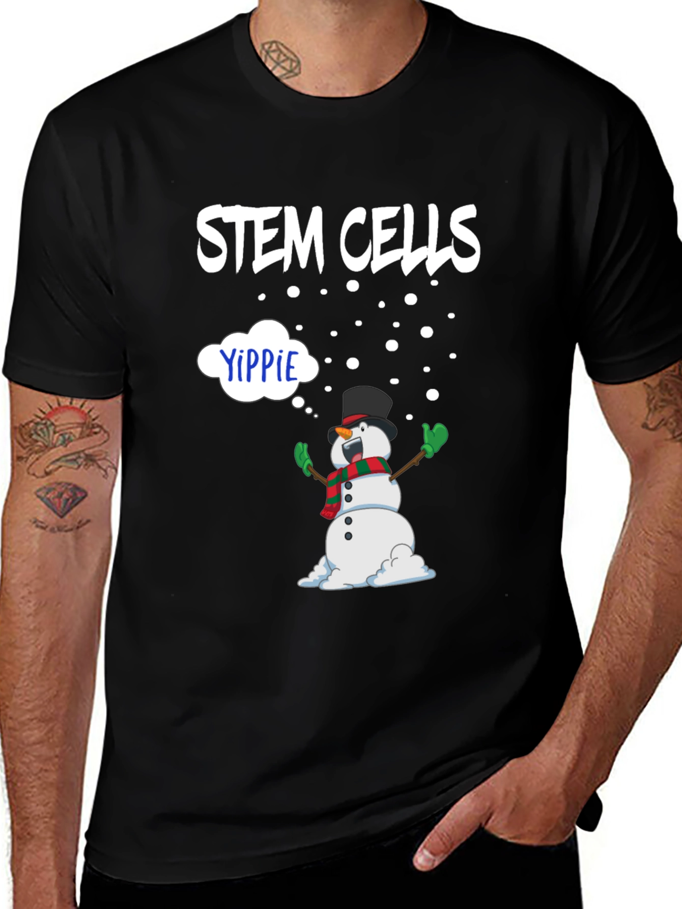 Variant 20 of Stem Cells Yippie Snowman Graphic Tee