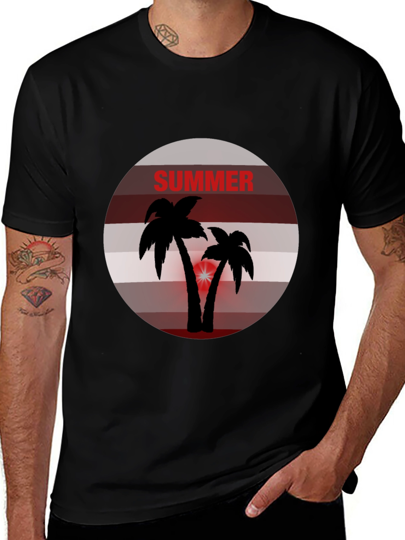 Variant 23 of Summer Palms Graphic Tee - Stylish Unisex T-Shirt