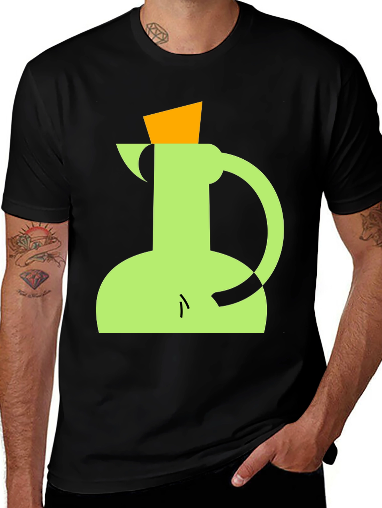 Variant 6 of Geometric Pitcher Graphic Tee - Modern Art Style