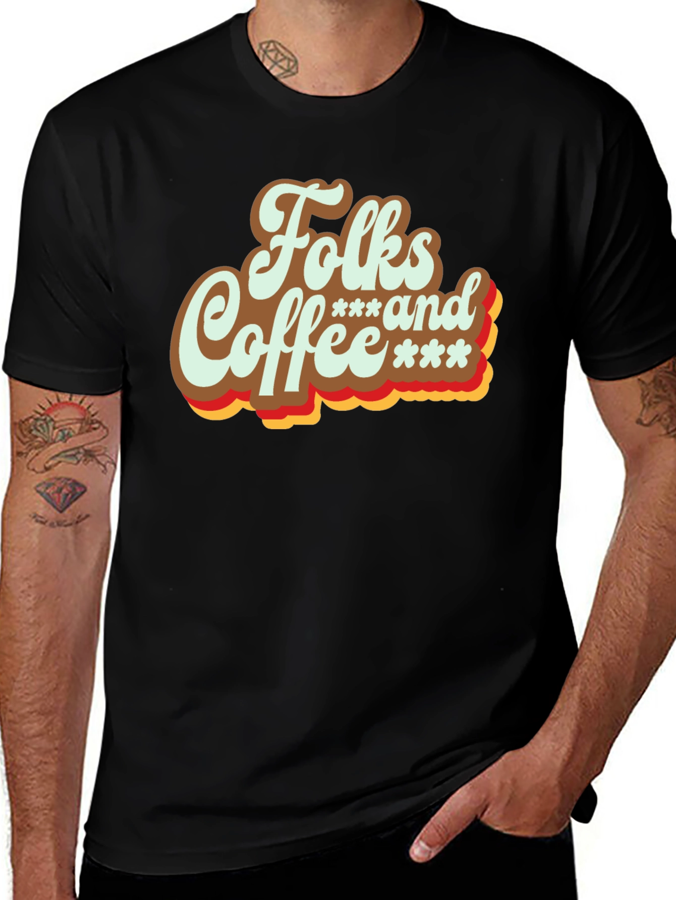 Variant 12 of Folks Coffee and Cuss Words T-Shirt