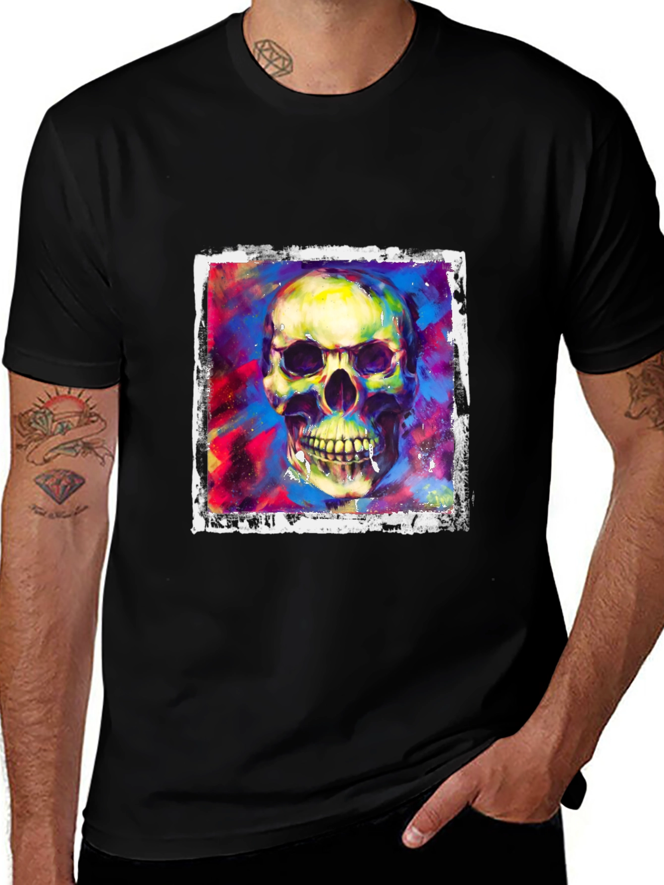 Variant 27 of Skull Graphic Tee - Colorful Design