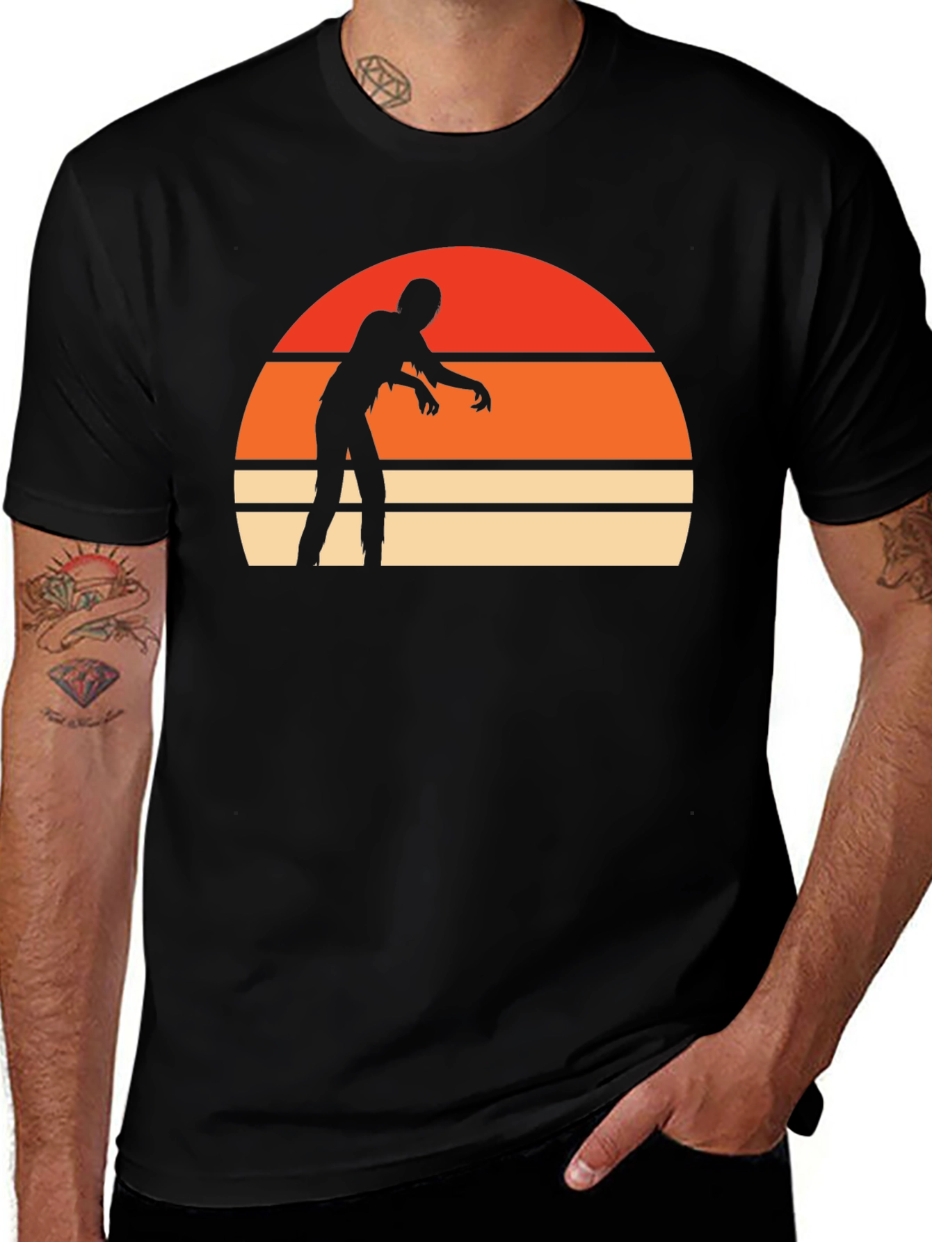 Variant 22 of Zombie Sunset Graphic T-Shirt - Halloween Tee