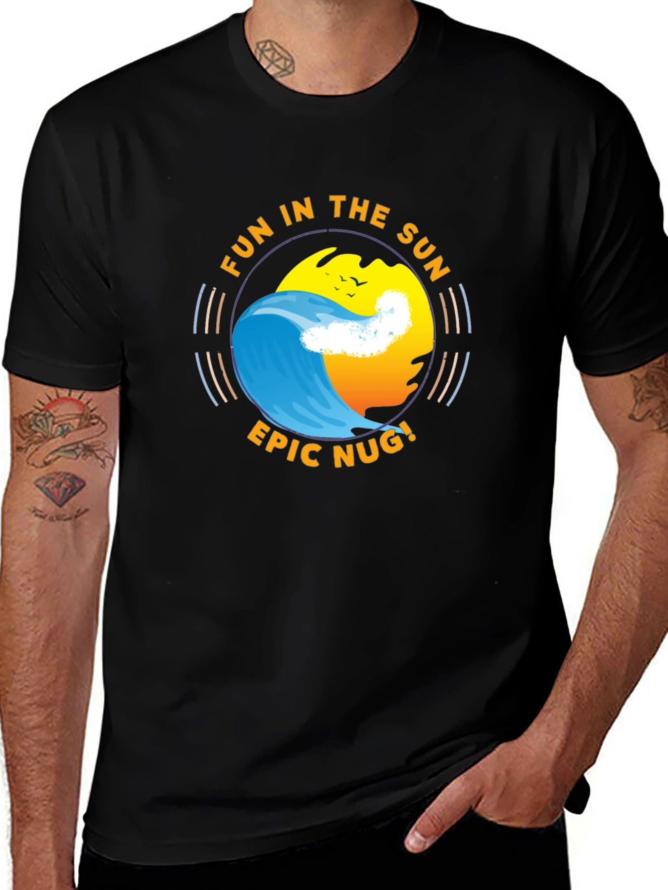 Variant 10 of Fun in the Sun Graphic Tee - Casual Black T-Shirt