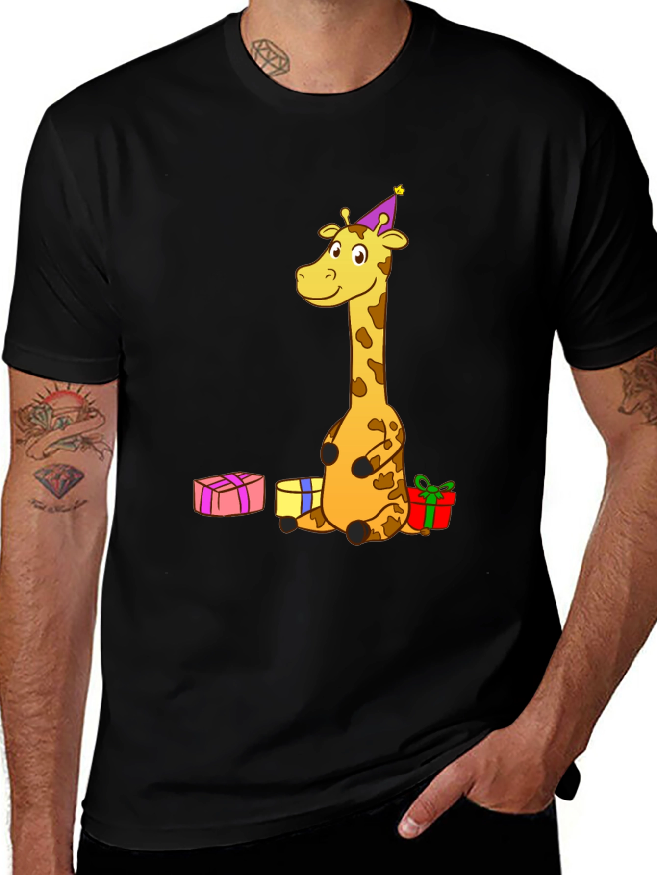Variant 5 of Giraffe Birthday T-Shirt - Fun Cartoon Tee