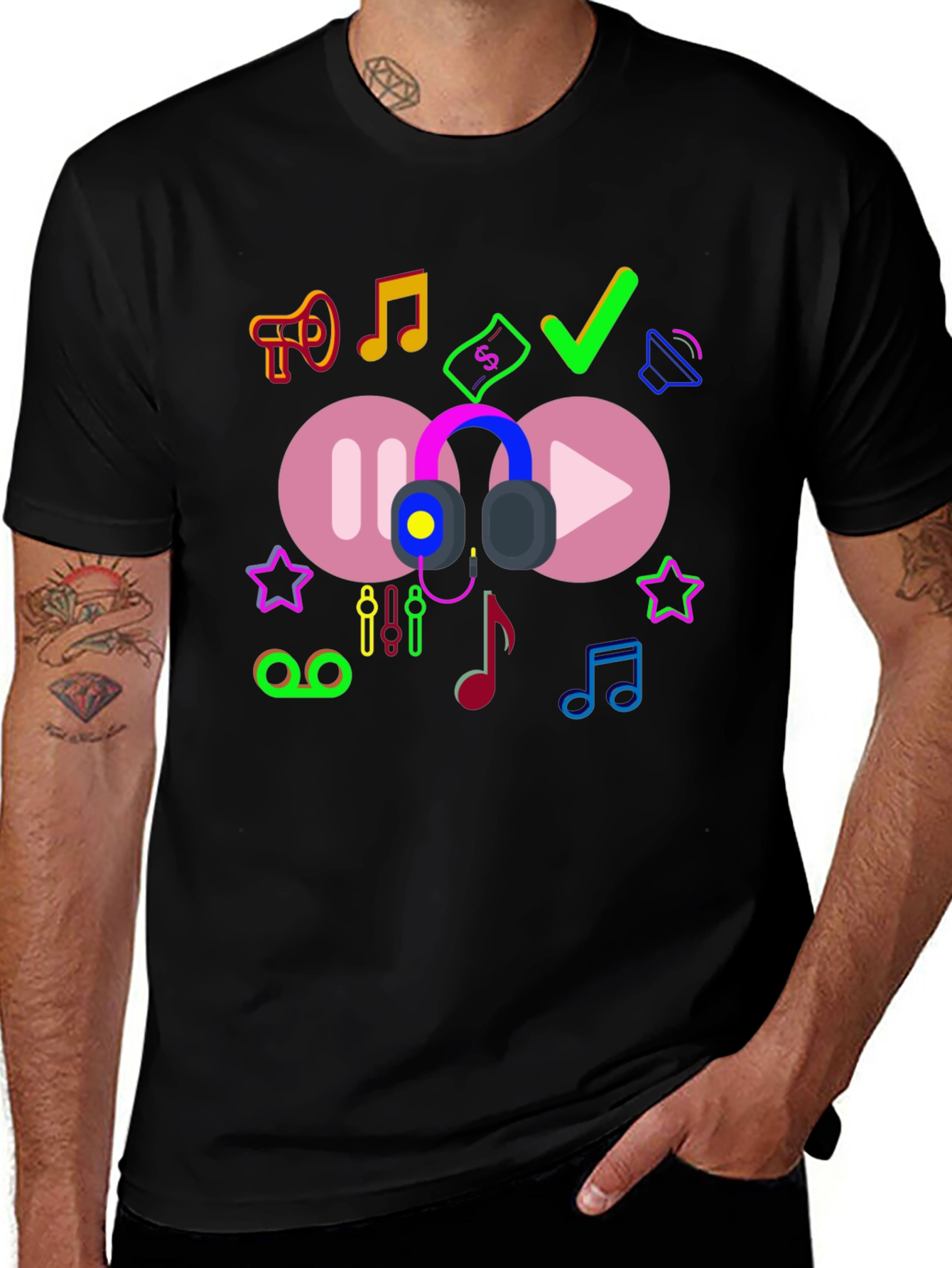 Variant 25 of Music Lover Graphic T-Shirt