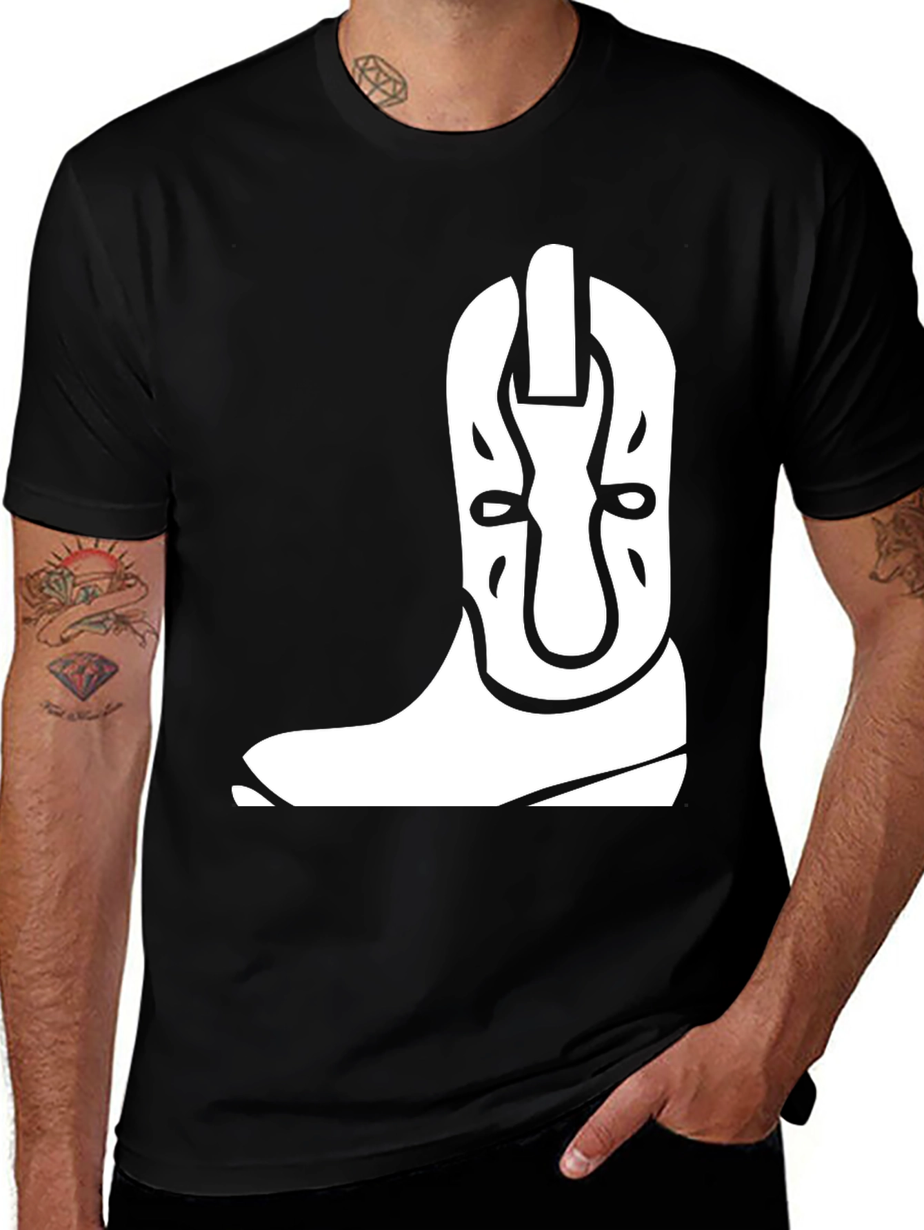 Variant 6 of Cowboy Boot Graphic Tee - Stylish Western Design T-Shirt