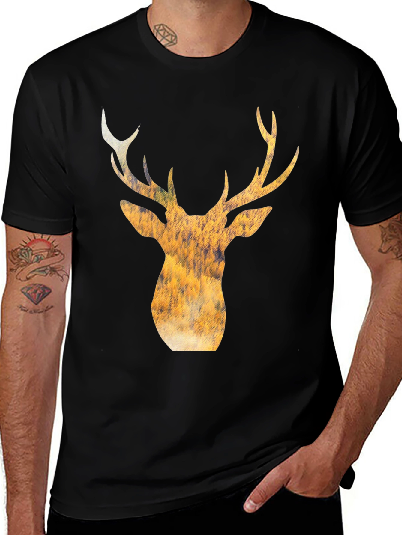 Variant 7 of Deer Silhouette Graphic Tee - Nature Inspired