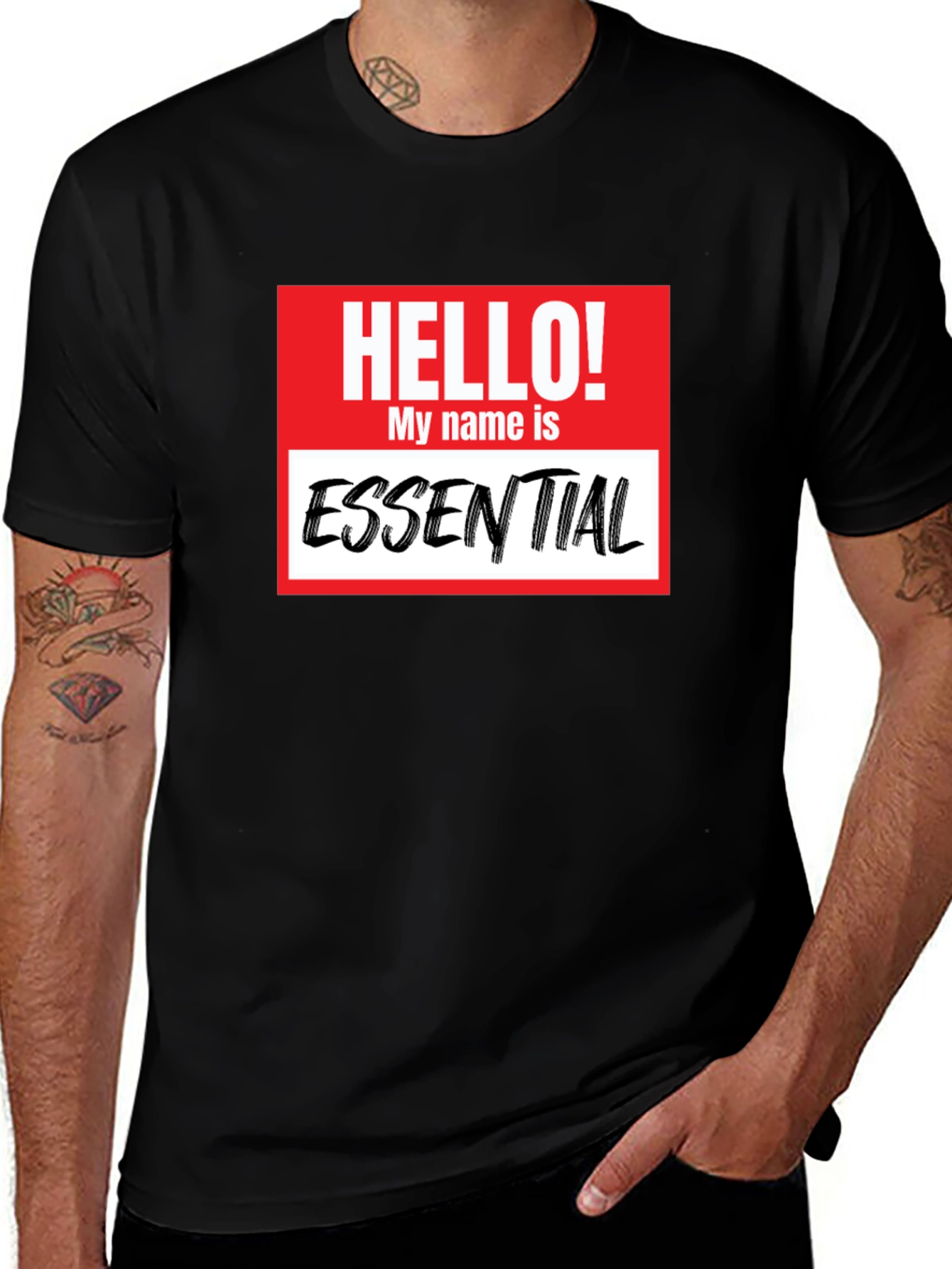 Variant 7 of Essential Name Tag T-Shirt - Trendy & Comfy