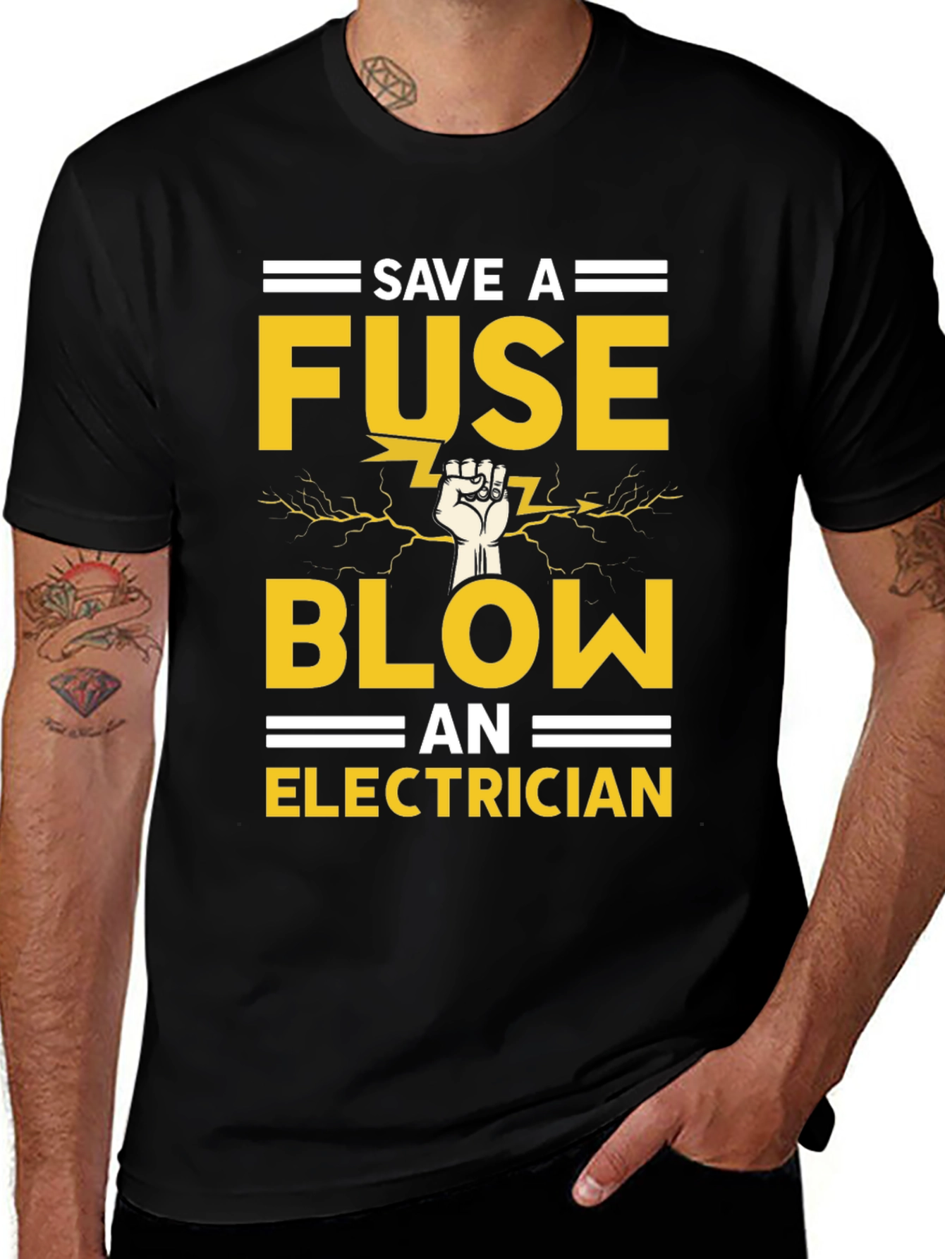 Variant 29 of Save a Fuse Blow an Electrician T-Shirt