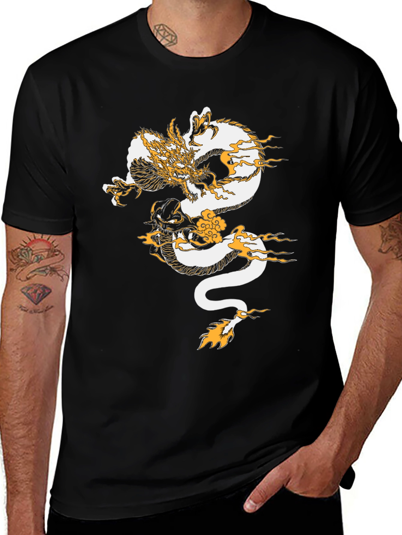 Variant 25 of Dragon Graphic Tee - Black T-Shirt