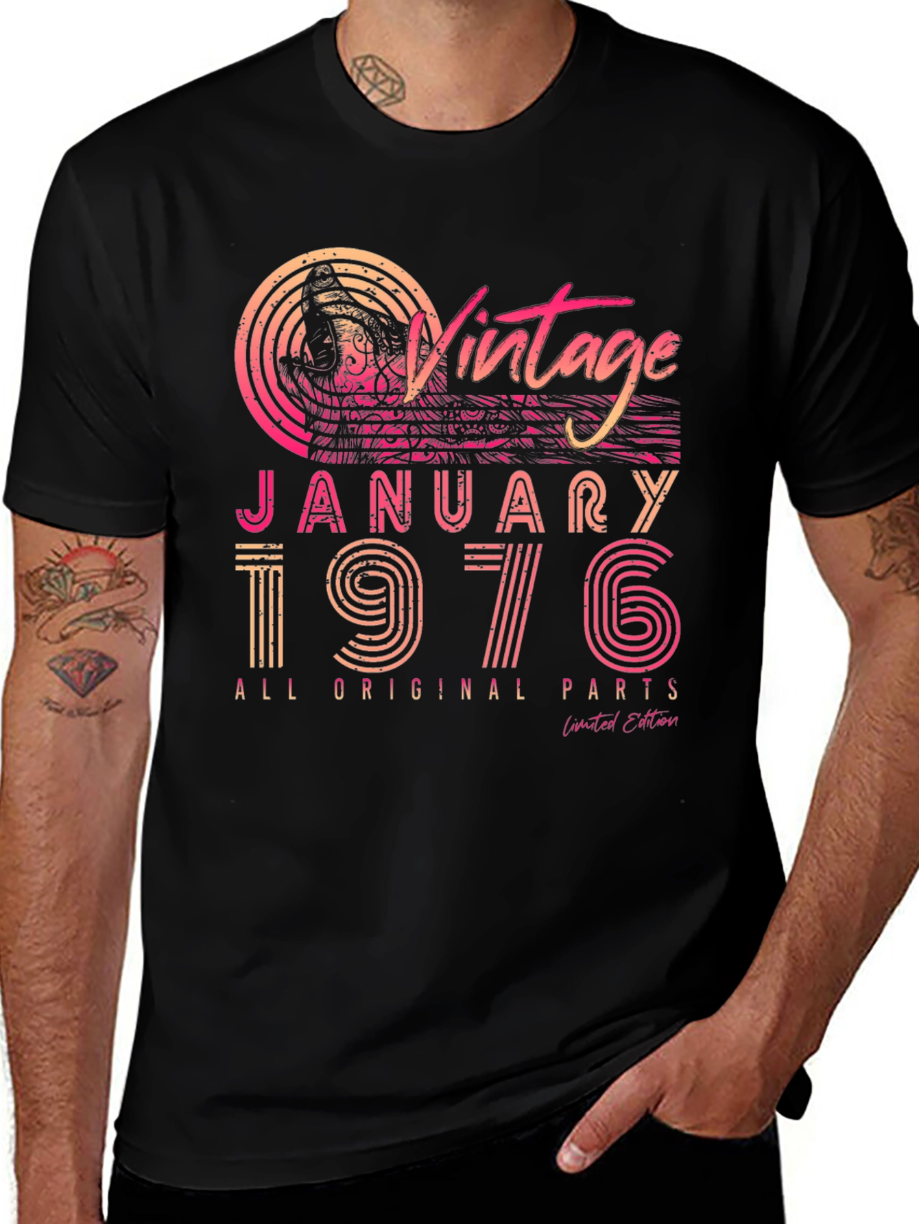 Variant 22 of Vintage January 1976 All Original Parts T-Shirt