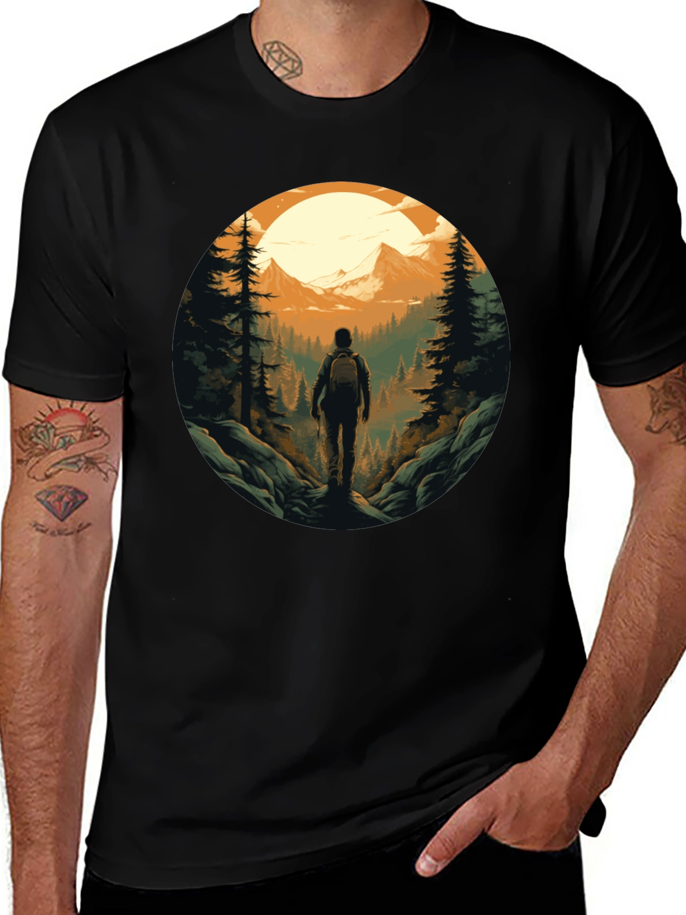 Variant 29 of Nature Hiker Graphic Tee - Black