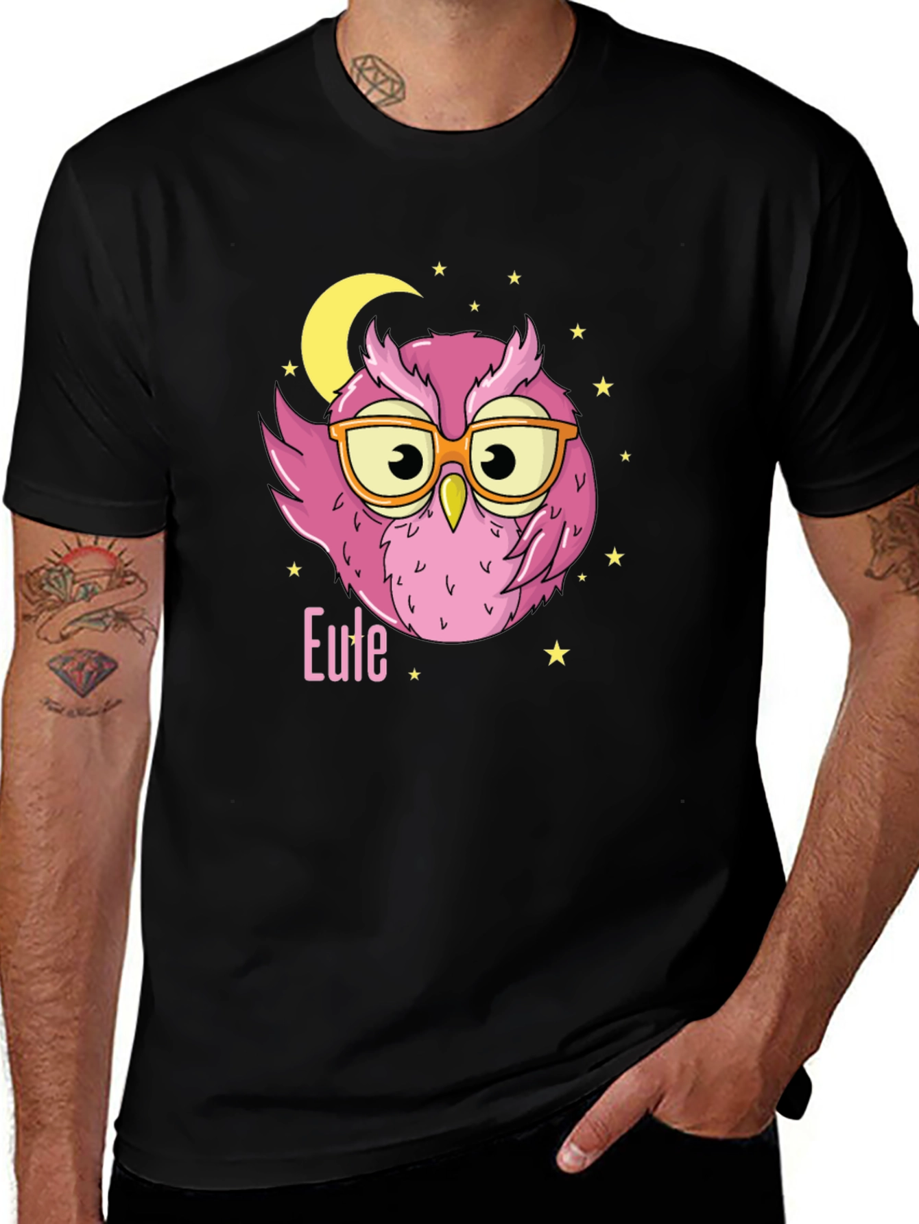 Variant 5 of Pink Owl Graphic T-Shirt - Eute Design