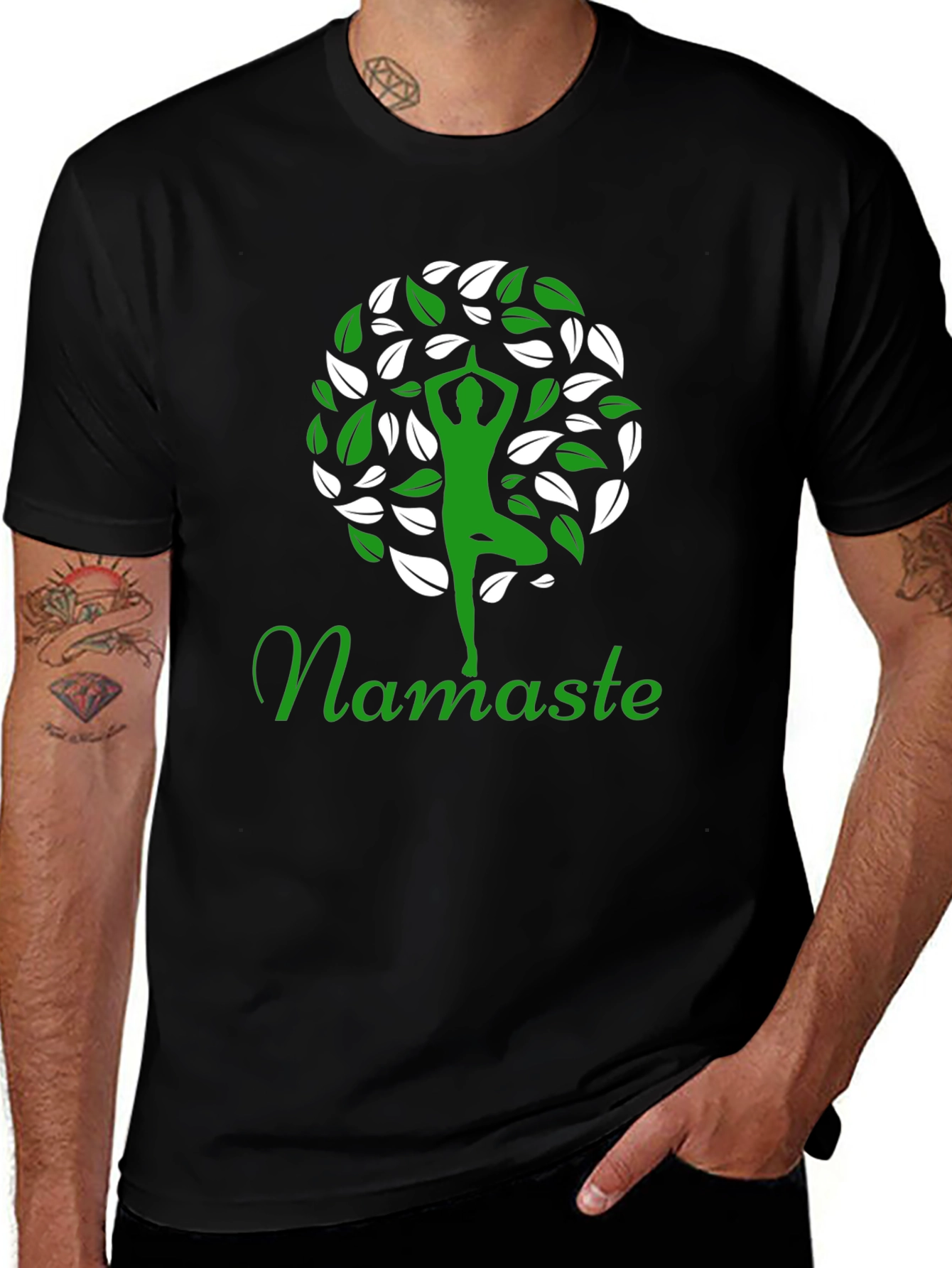 Variant 15 of Namaste Yoga Tree Graphic T-Shirt