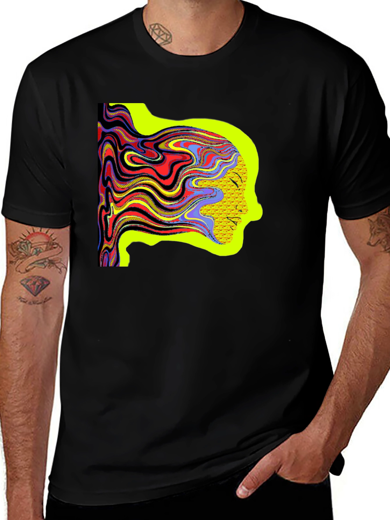 Variant 27 of Psychedelic Woman Tee - Artistic Graphic Print Shirt