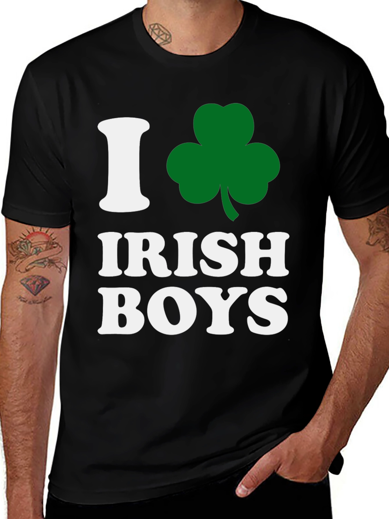 I Shamrock Irish Boys Black Graphic T-Shirt