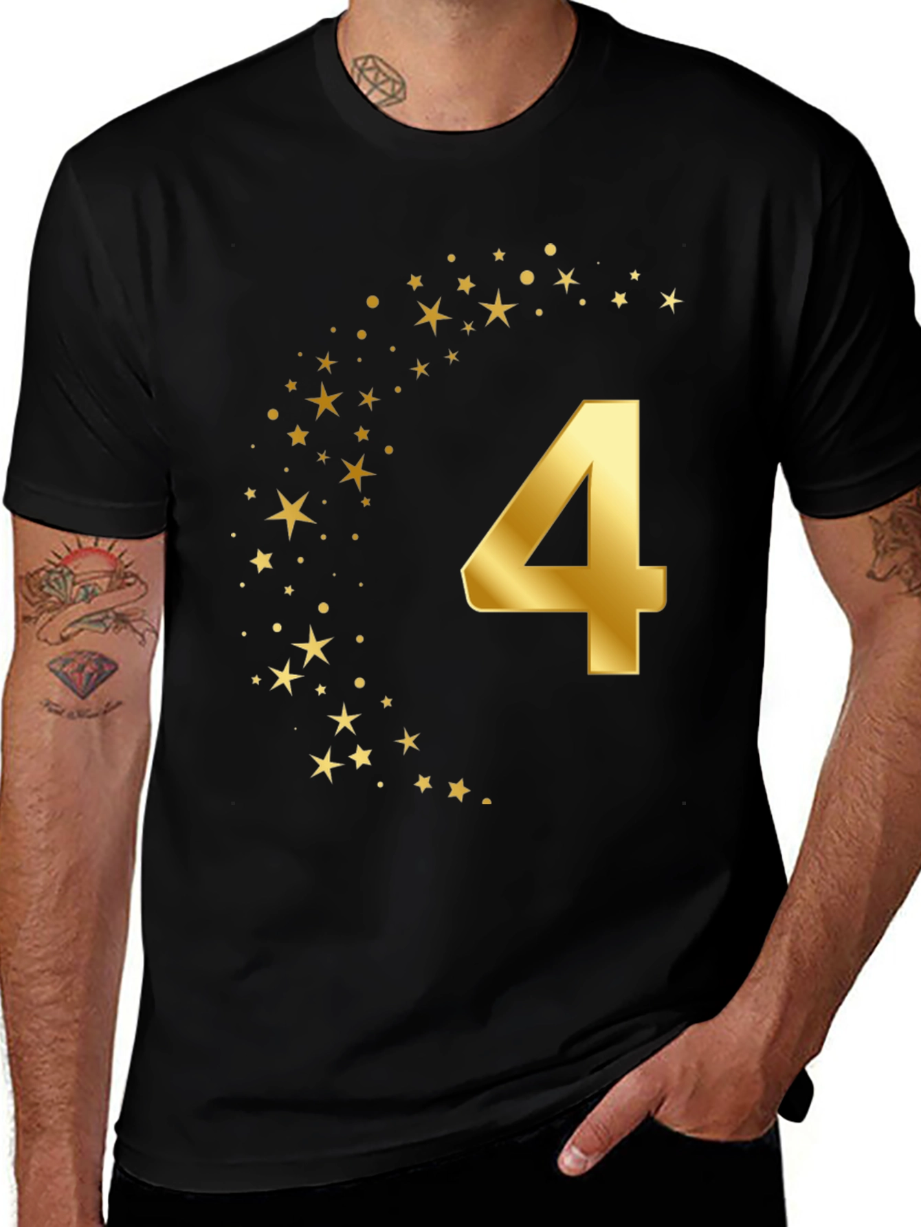 Variant 8 of Golden Number Four Starry Tee