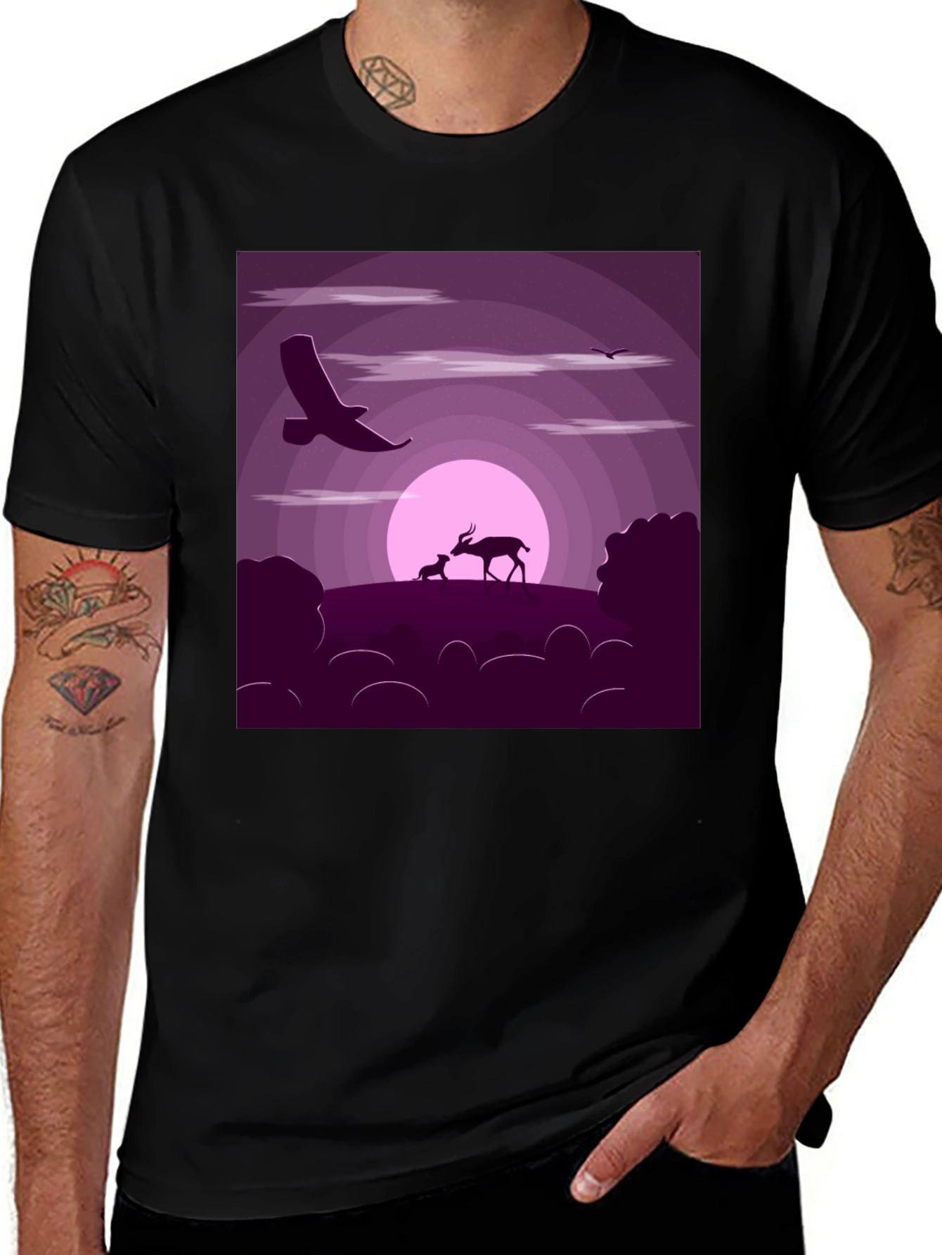 Variant 20 of Nature Silhouette Graphic T-Shirt