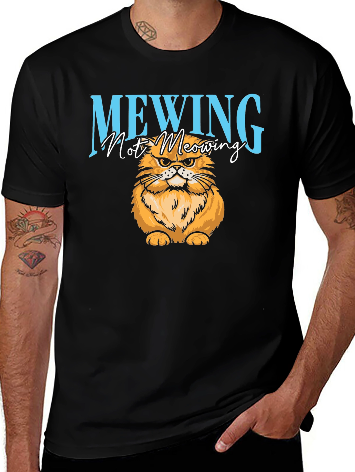 Variant 17 of Mewing Cat Graphic T-Shirt