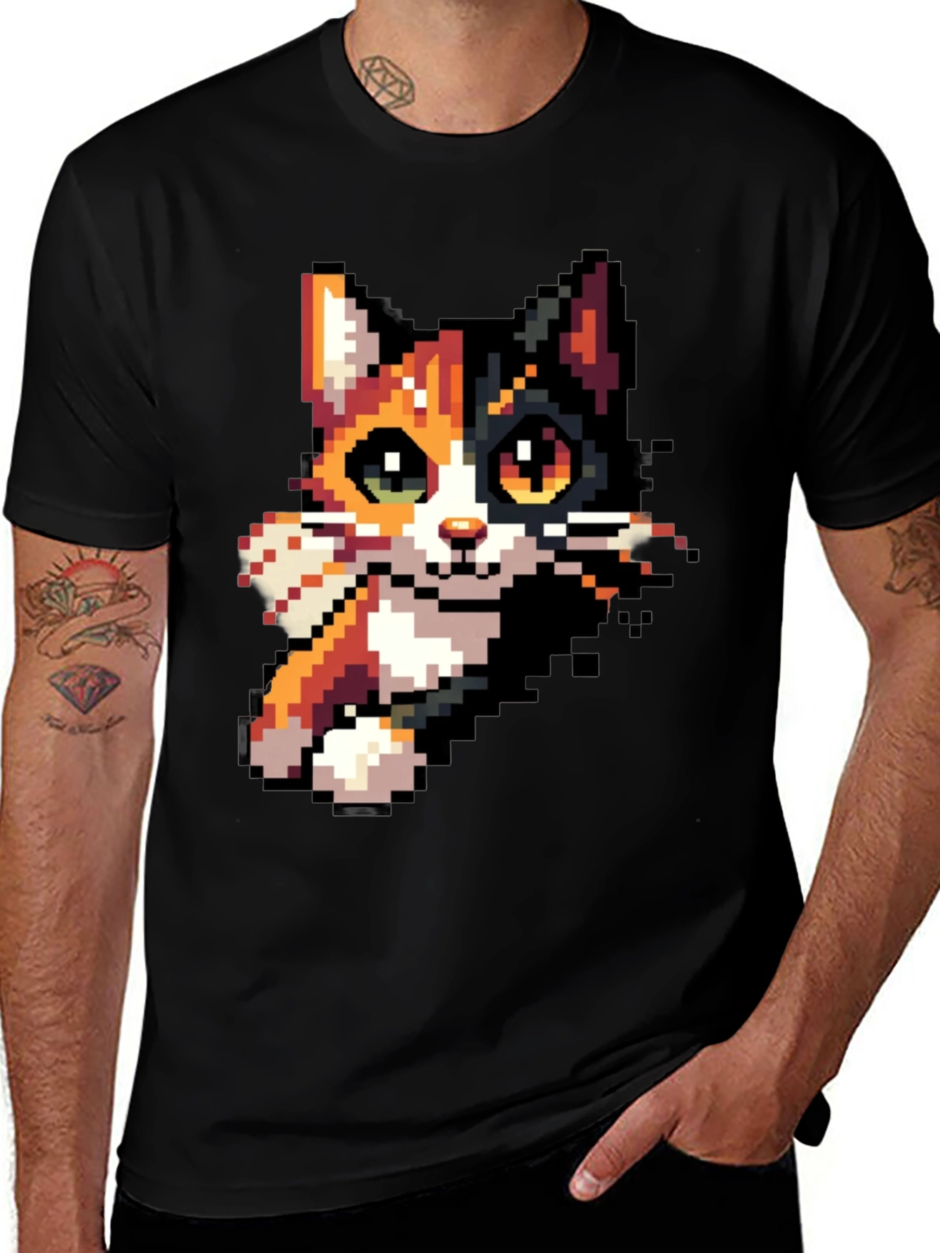 Variant 10 of Pixel Cat T-Shirt - Retro Gaming Style