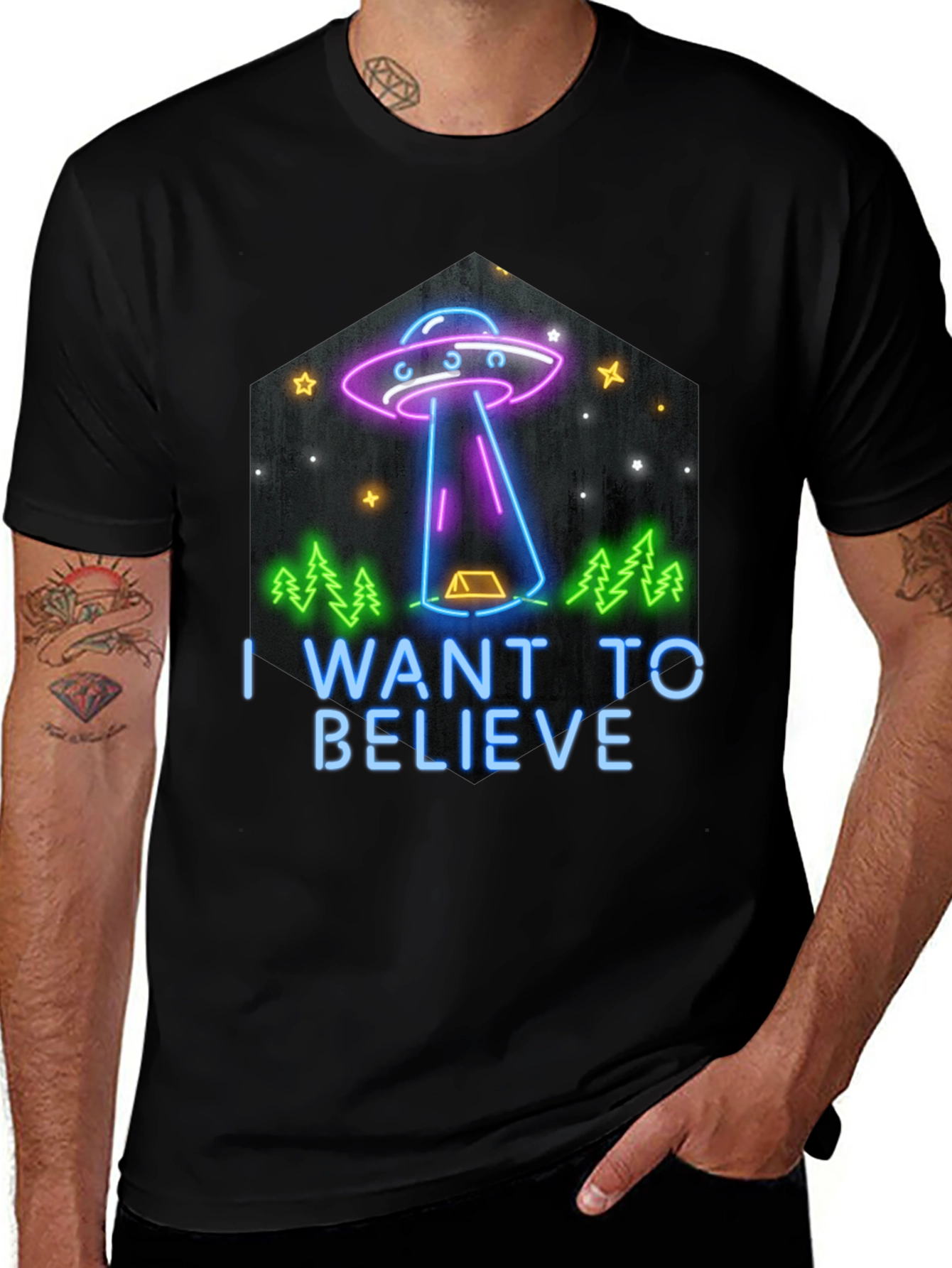 Variant 29 of I Want to Believe T-Shirt - UFO Alien Graphic Tee
