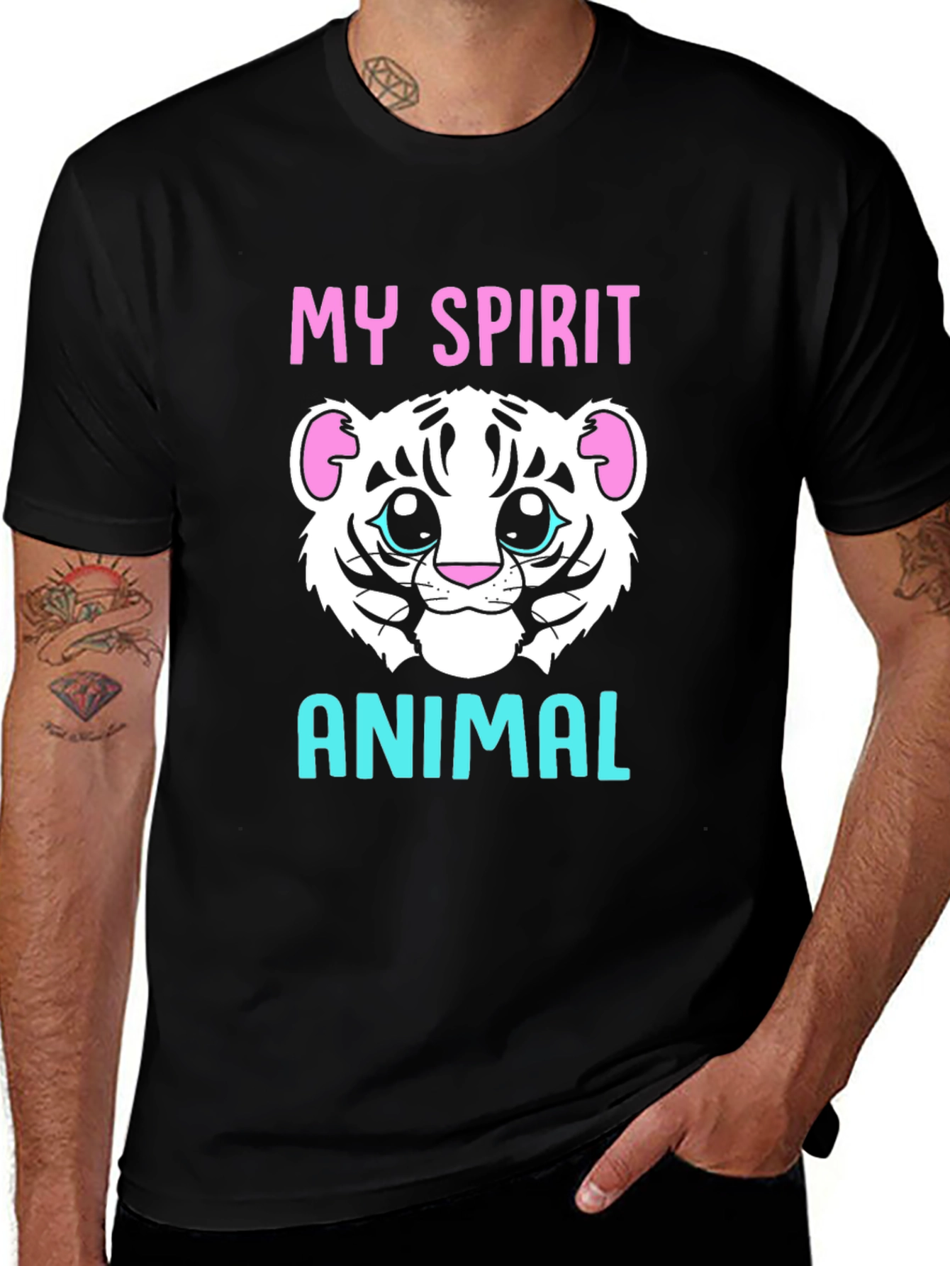 Variant 20 of My Spirit Animal Cute White Tiger Graphic Tee