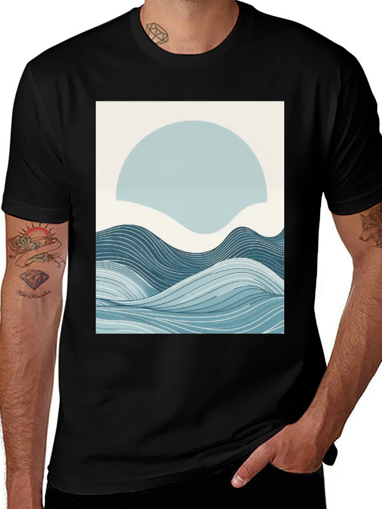 Abstract Wave Graphic Tee