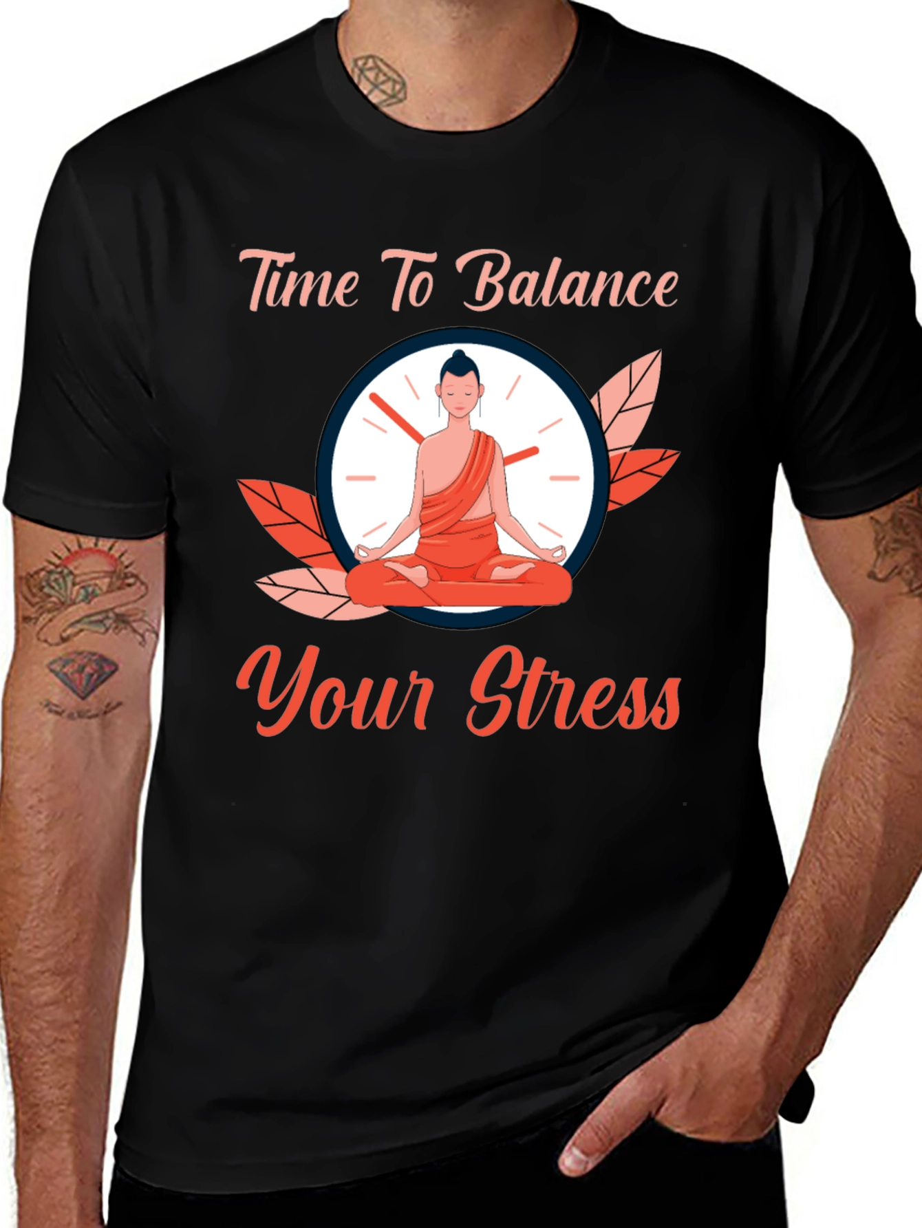 Variant 7 of Time To Balance Your Stress Graphic T-Shirt
