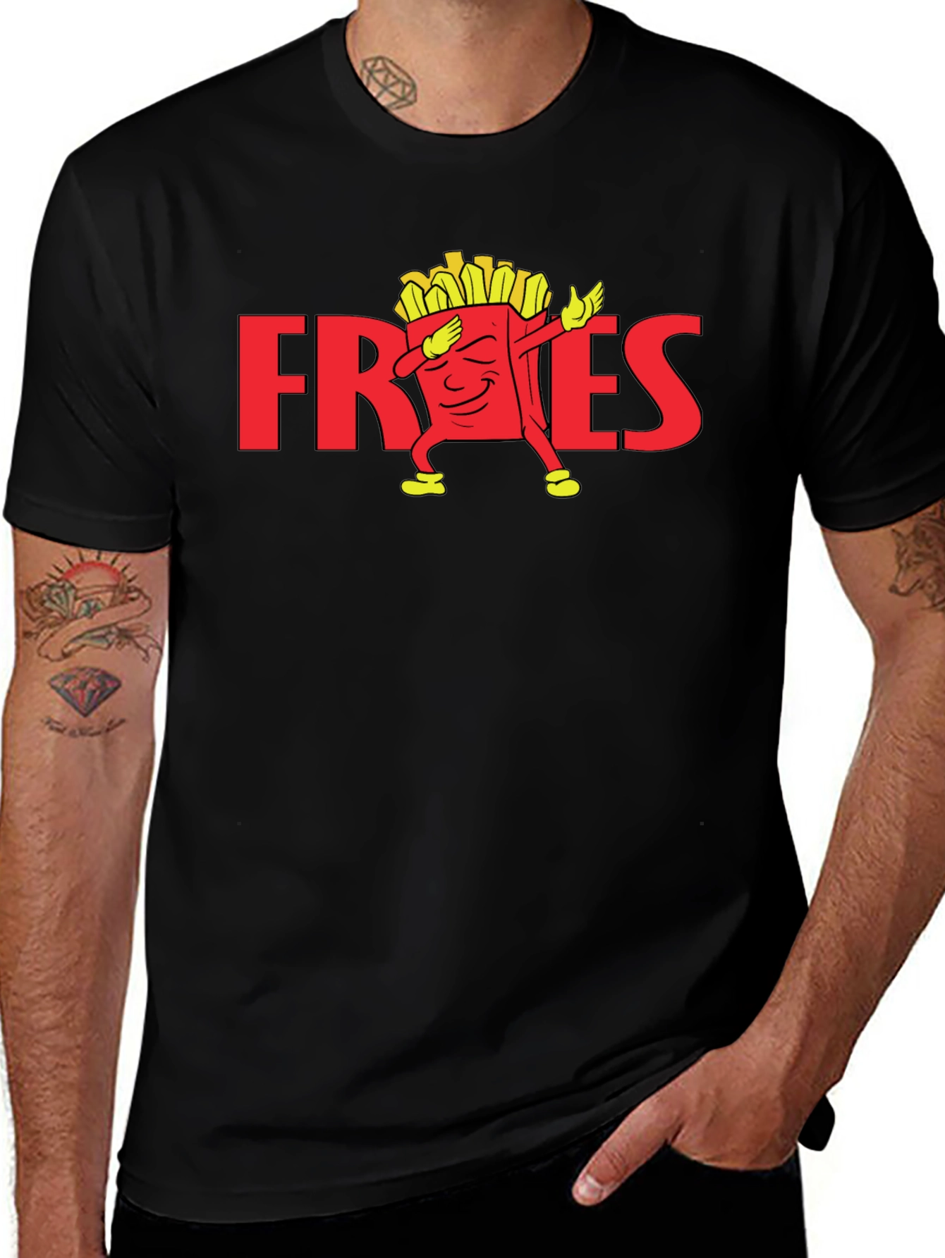 Variant 22 of Funny Dabbing Fries Graphic T-Shirt