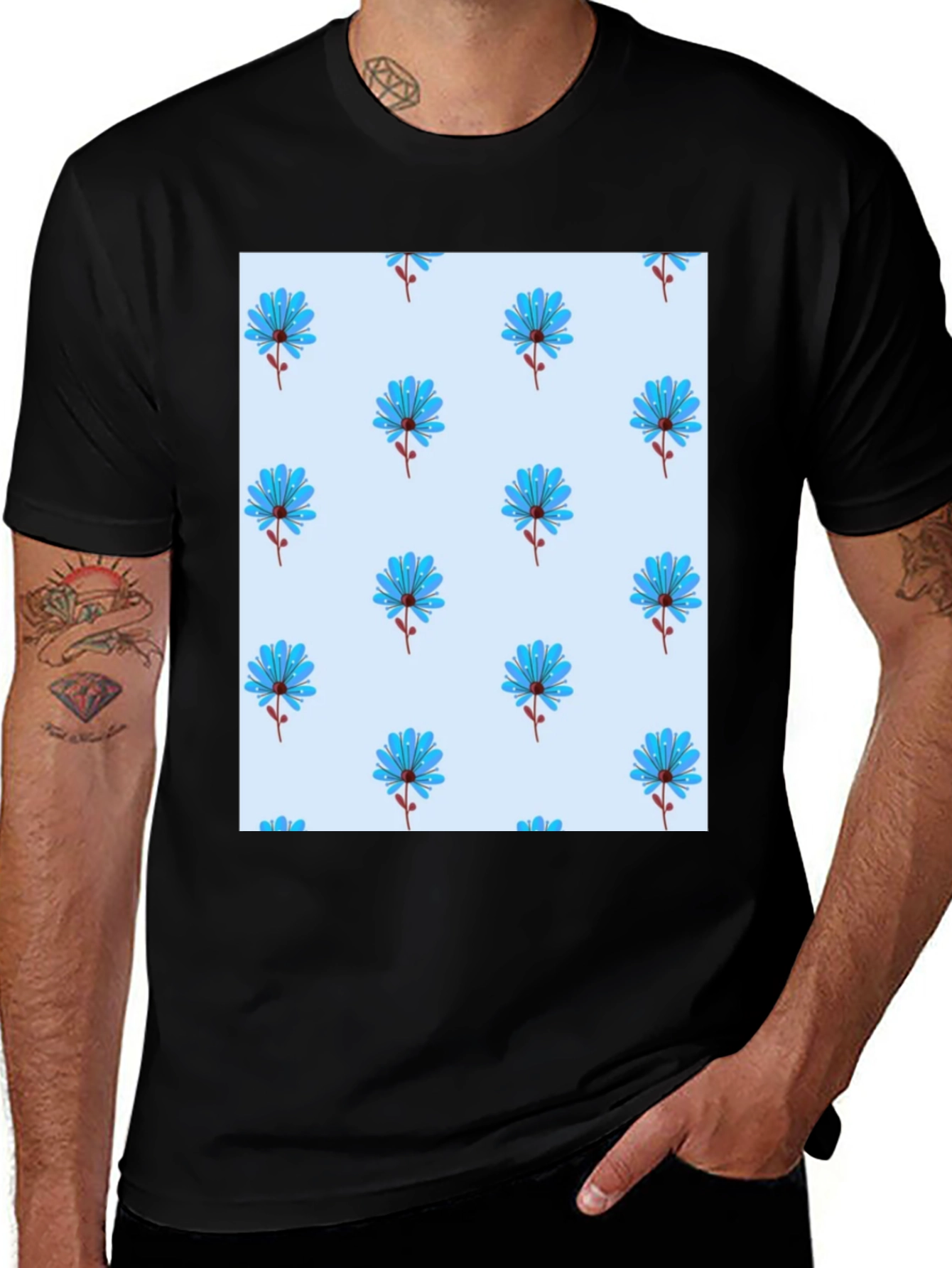 Variant 2 of Floral Print Crew Neck T-Shirt
