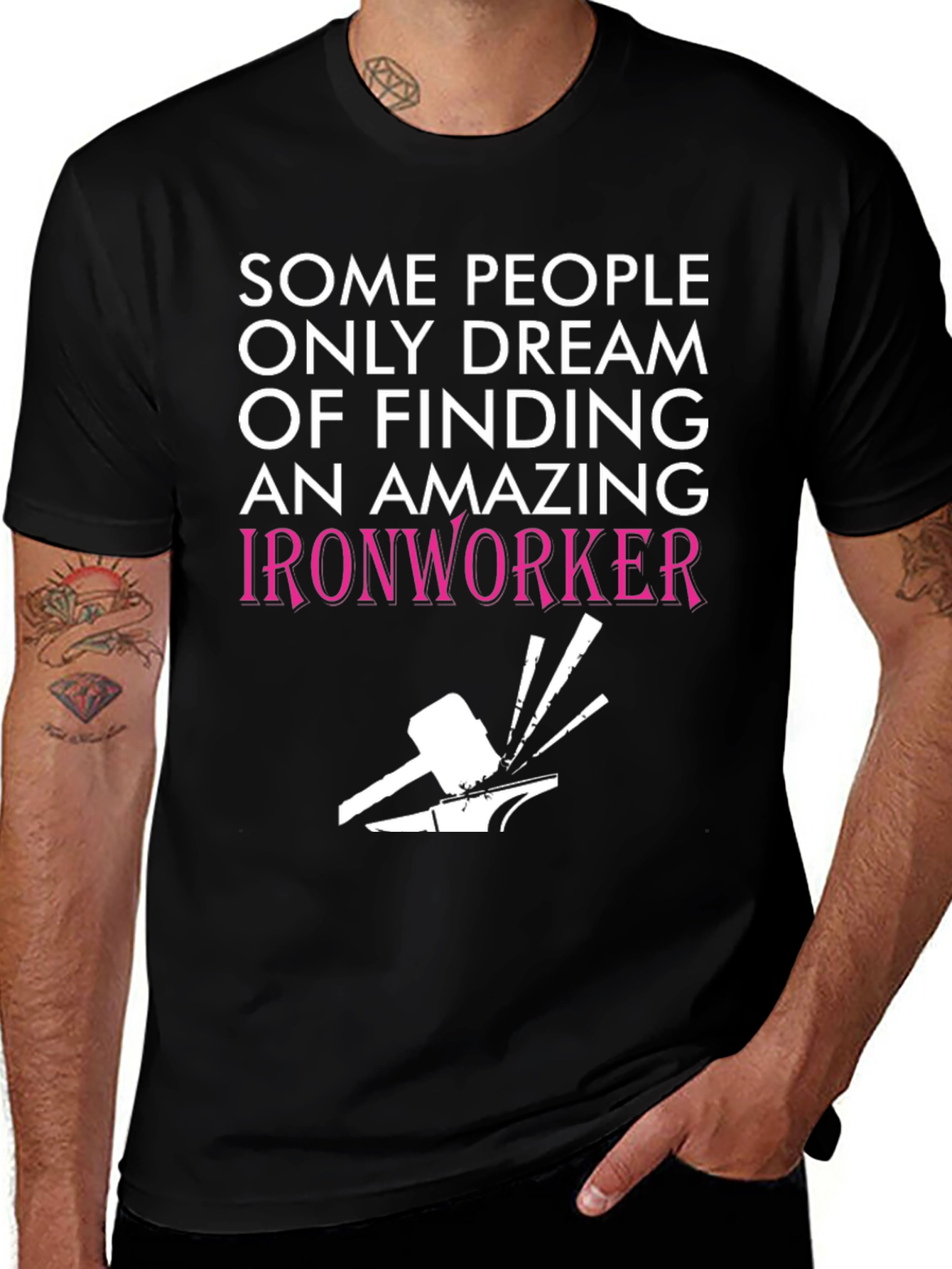 Variant 22 of Amazing Ironworker T-Shirt - Black Graphic Tee