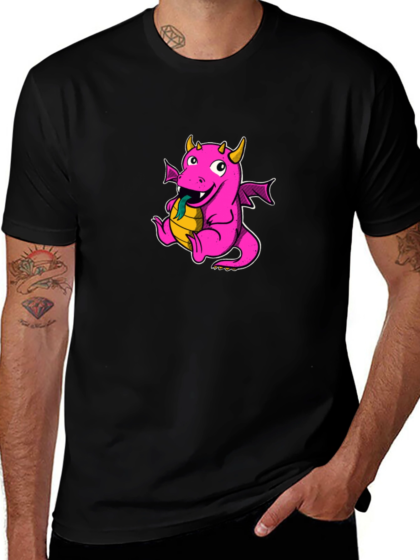 Variant 17 of Dragon Graphic Tee - Black Cotton T-Shirt