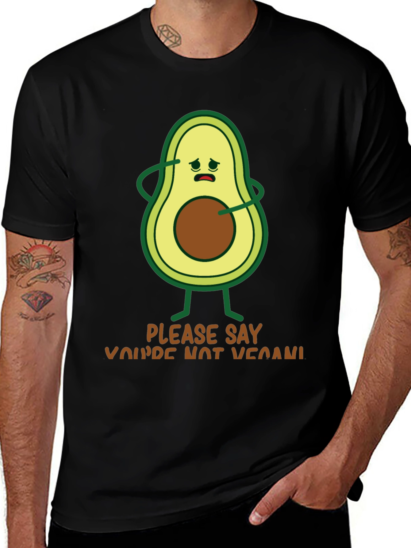 Variant 4 of Avocado 'Please Say You're Not Vegan!' Graphic Tee