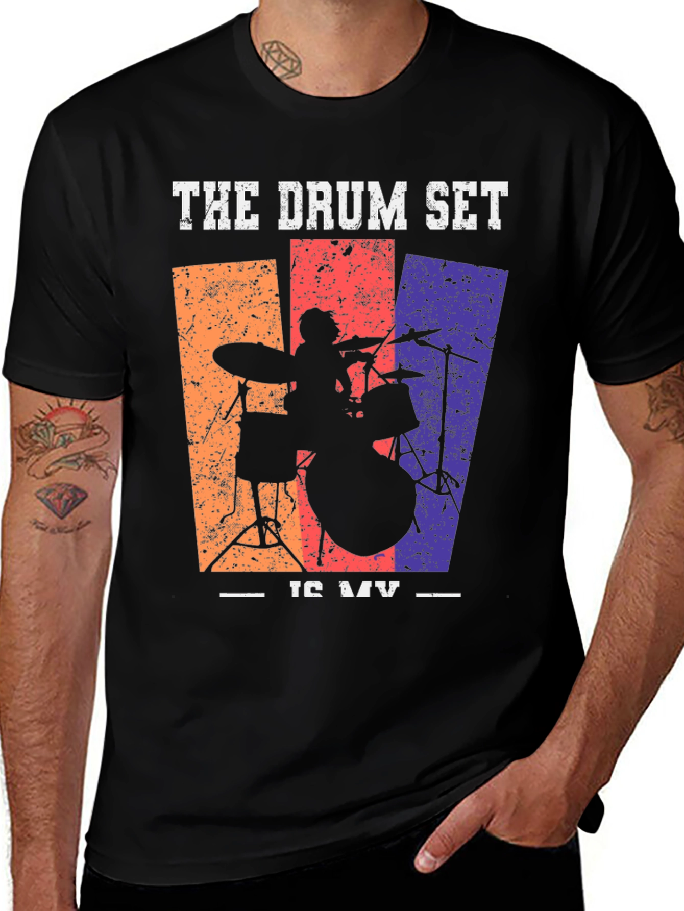Variant 13 of The Drum Set is My Music Graphic Tee