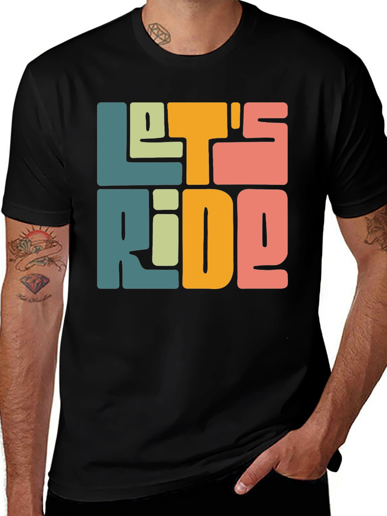 Variant 5 of Let's Ride Graphic Tee - Retro Style T-Shirt