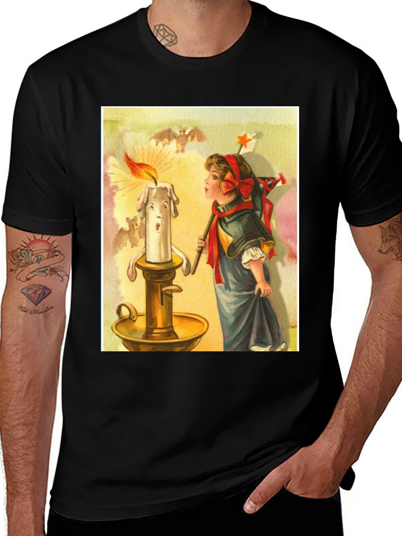 Variant 23 of Vintage Candle & Girl Graphic Tee