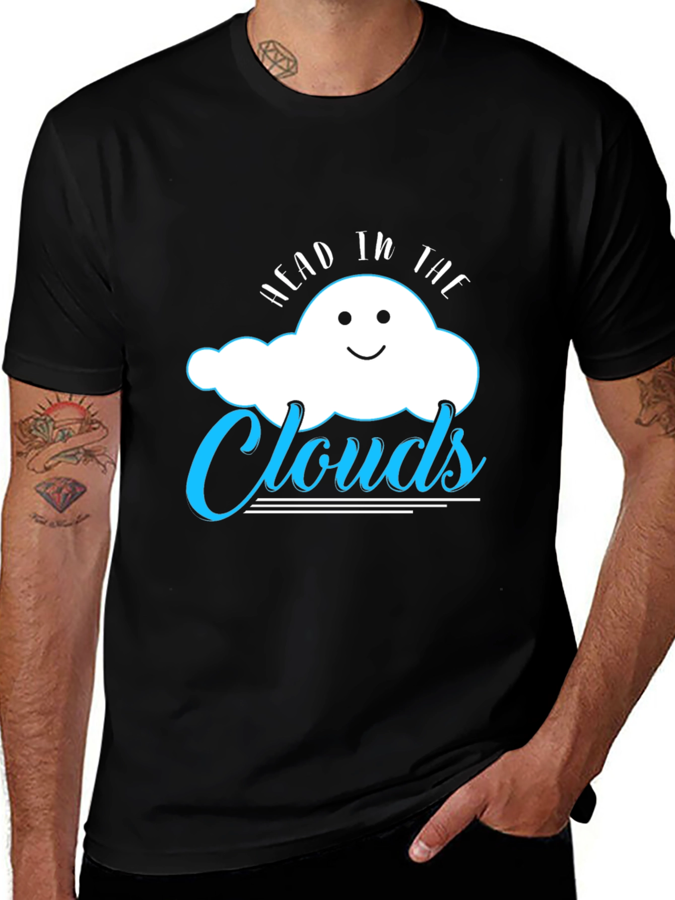 Variant 6 of Head in the Clouds Graphic Tee - Black