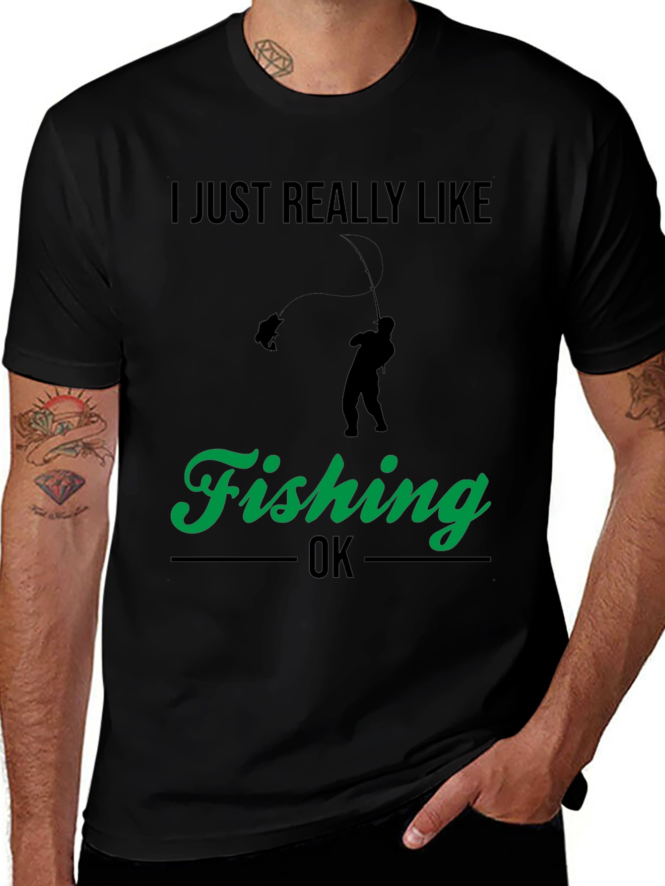 Variant 27 of Fishing Enthusiast Tee - I Just Really Like Fishing - OK T-Shirt