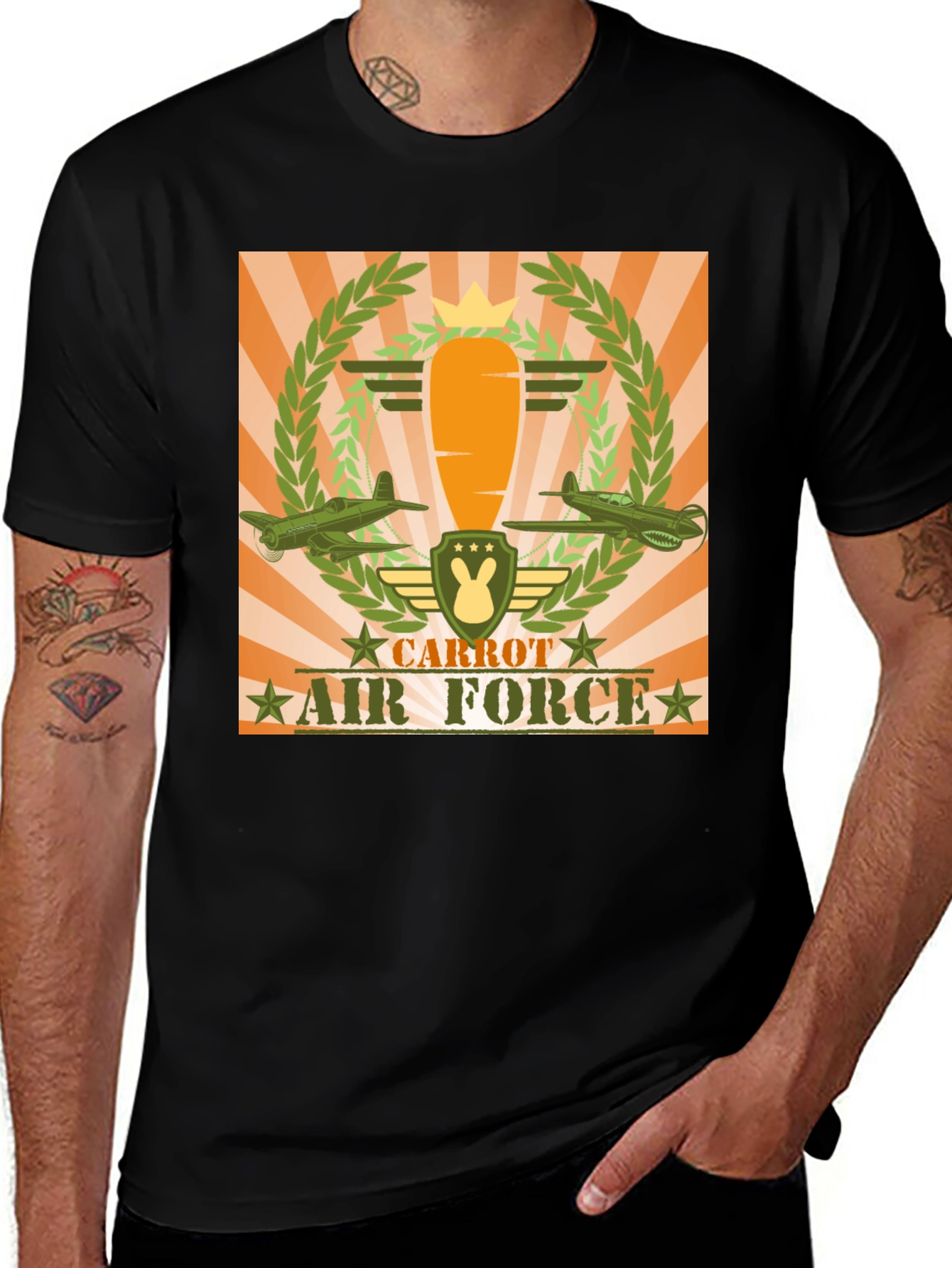 Variant 12 of Carrot Air Force Graphic T-Shirt