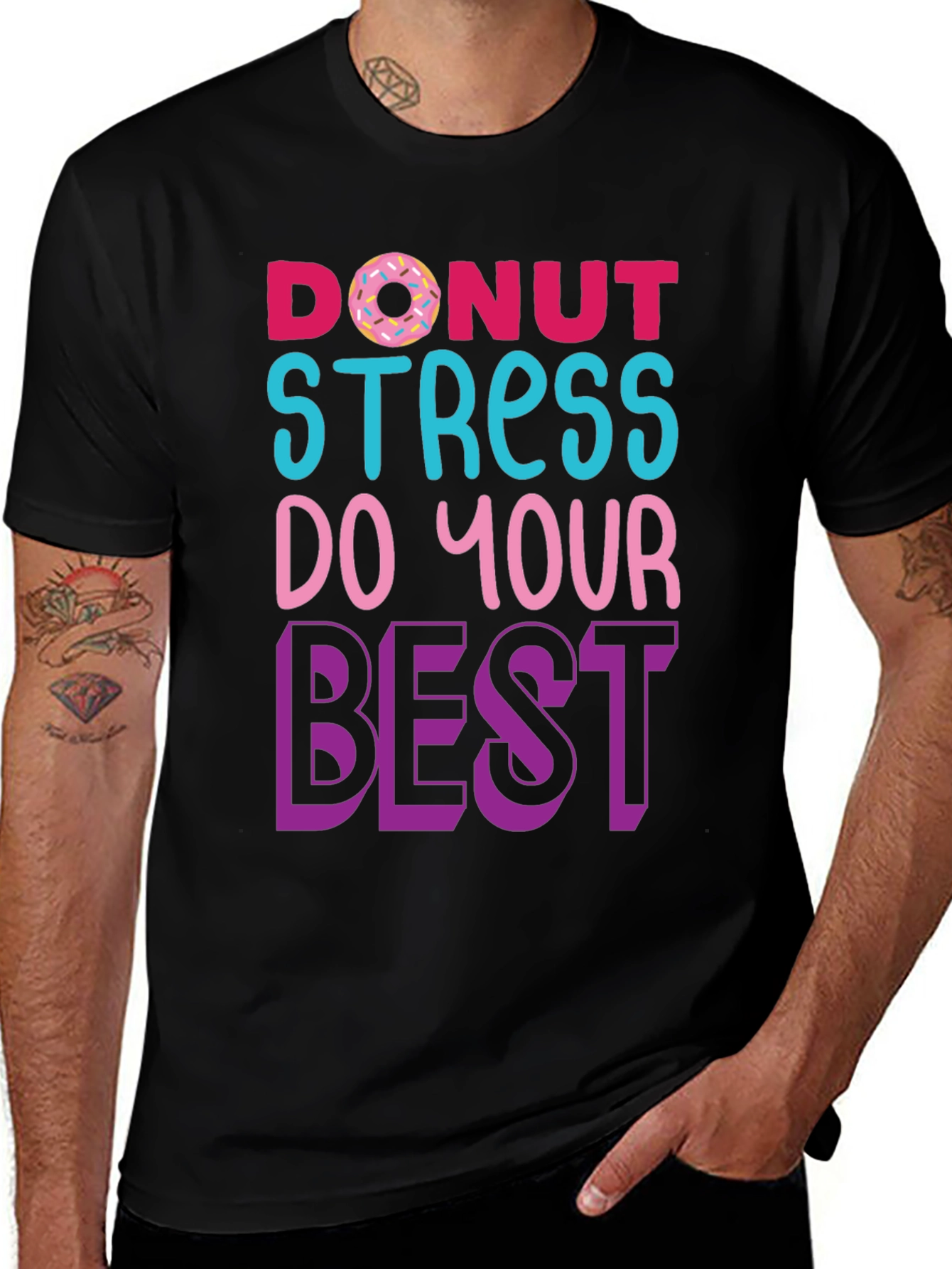 Variant 17 of Donut Stress T-Shirt - Motivational Graphic Tee