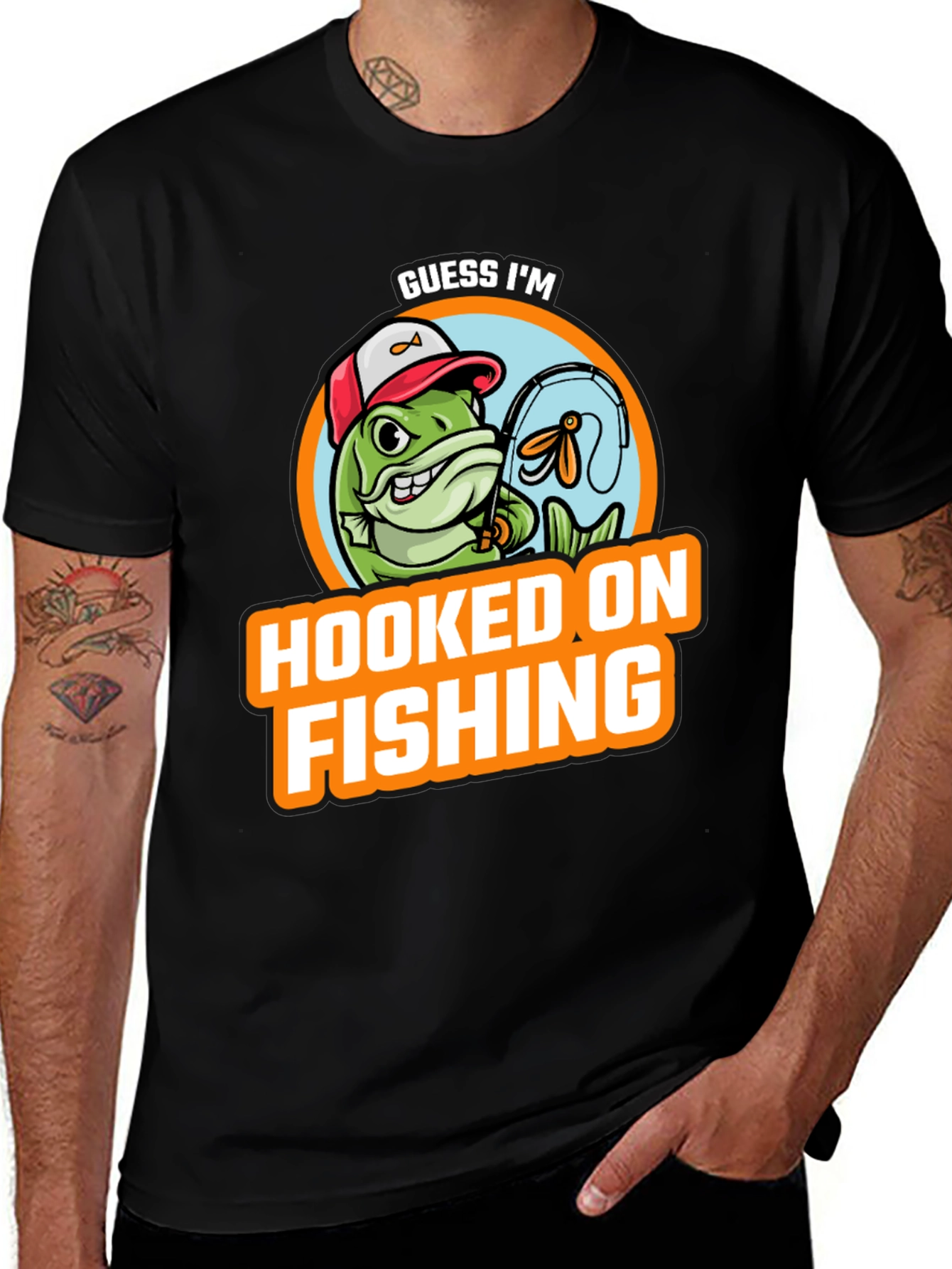 Hooked on Fishing Graphic T-Shirt