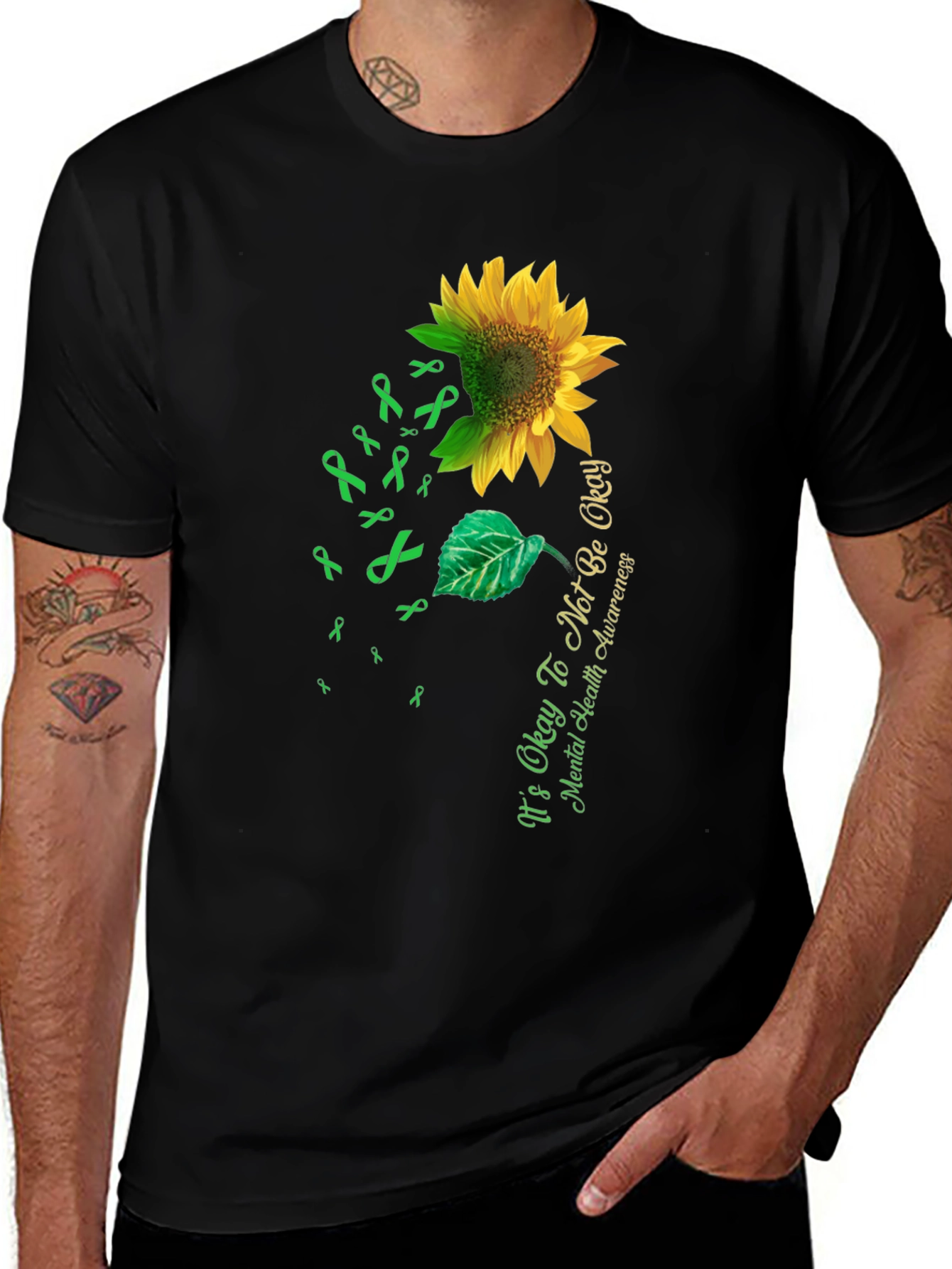 Variant 25 of Mental Health Awareness Sunflower Graphic Tee