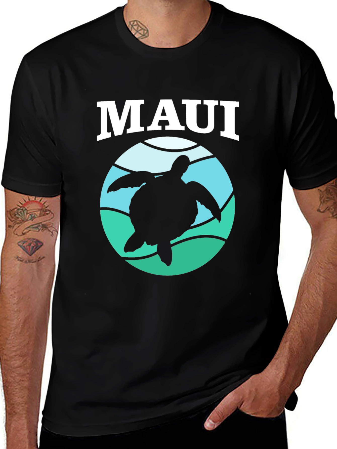 Variant 25 of Maui Turtle Graphic Tee - Island Vibes