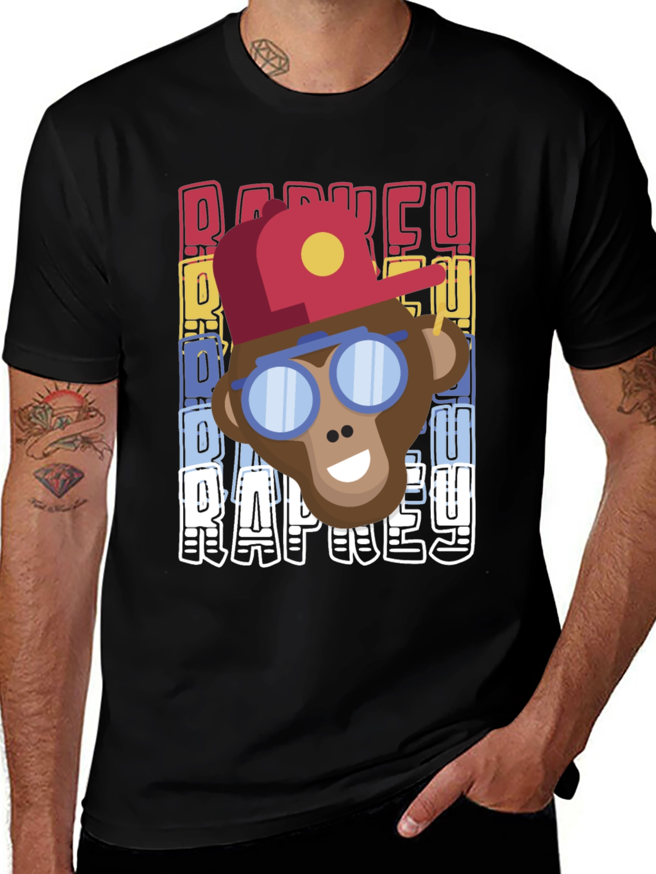 Variant 26 of Retro Rap Monkey T-Shirt Cool Graphic Tee